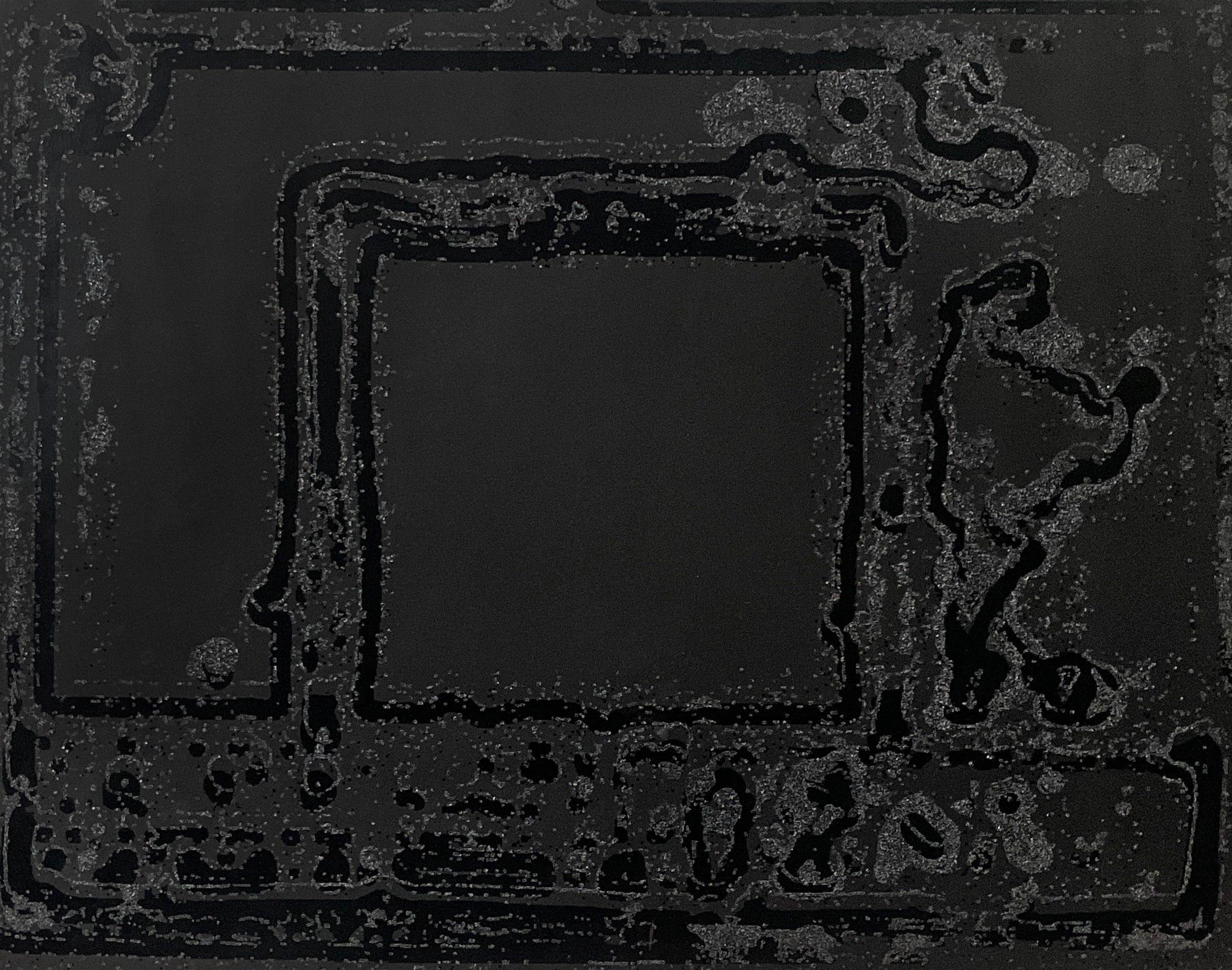 Peter Halley Abstract Print - Black on Black