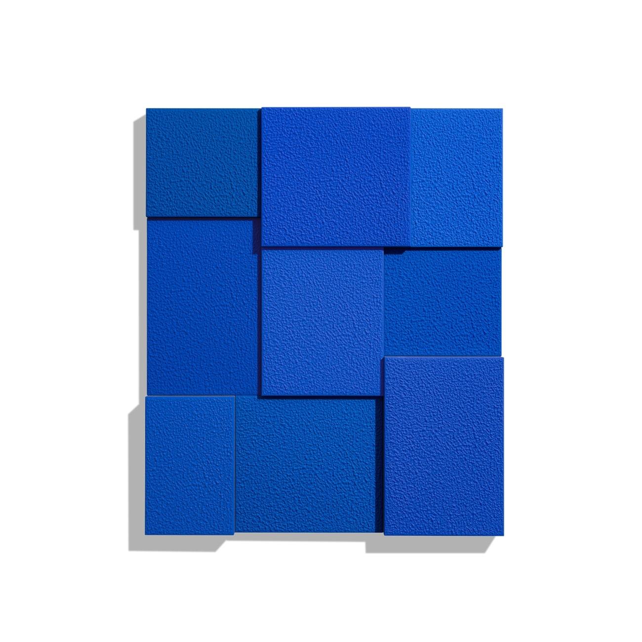 Bleu, neuf fois - Print de Peter Halley