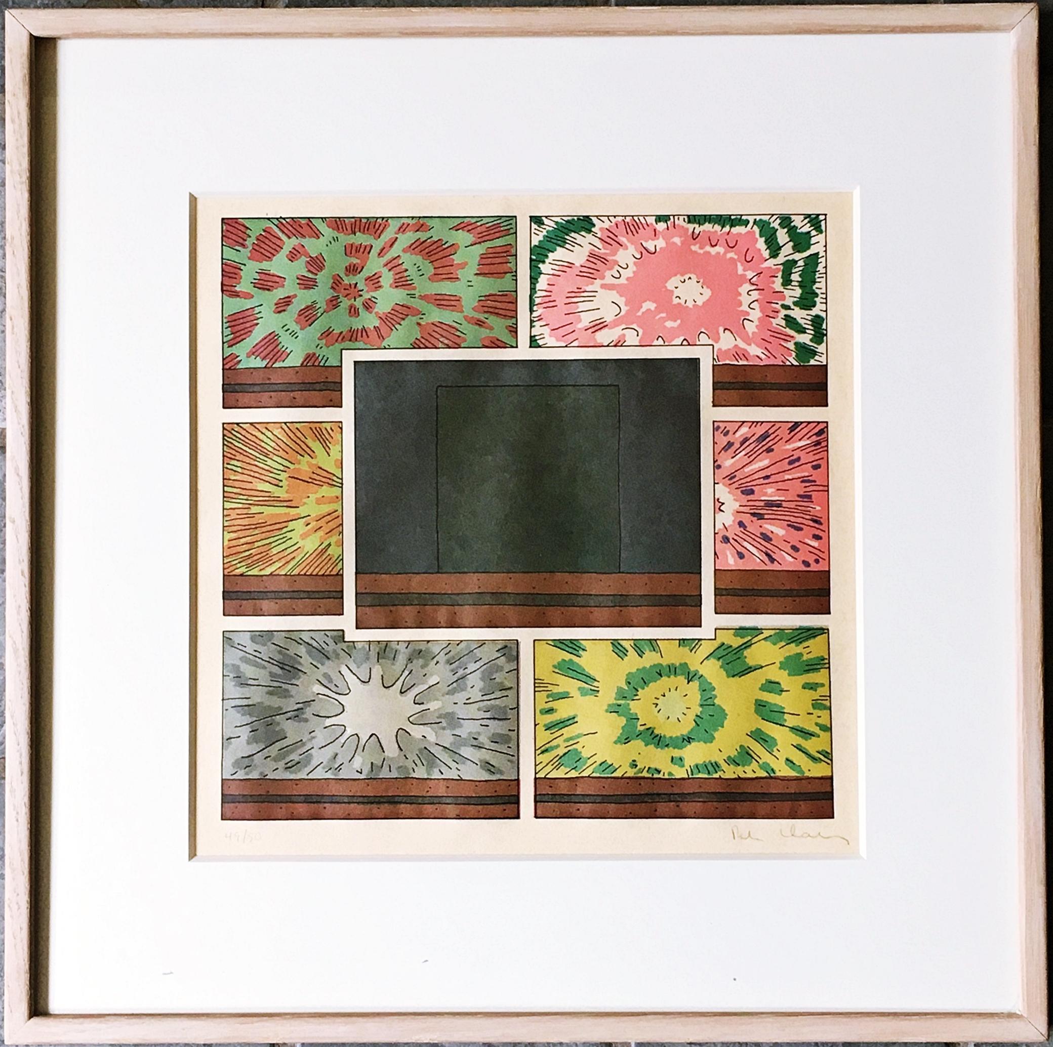 Cell with Explosions I, Line Engraving on Japanese Kozo paper, signed/N, Framed For Sale 2