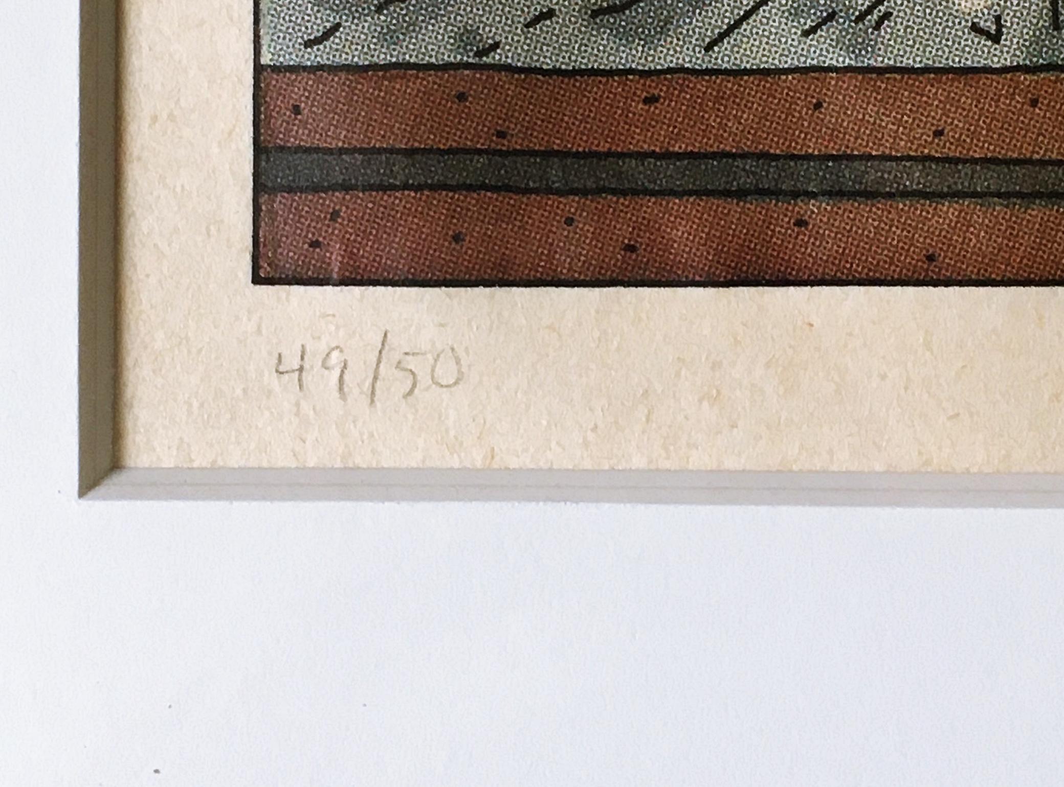 Cell with Explosions I, Line Engraving on Japanese Kozo paper, signed/N, Framed For Sale 4