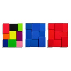 Color, Red, Blue - Nine Times (Set of 3) by Peter Halley, 2023