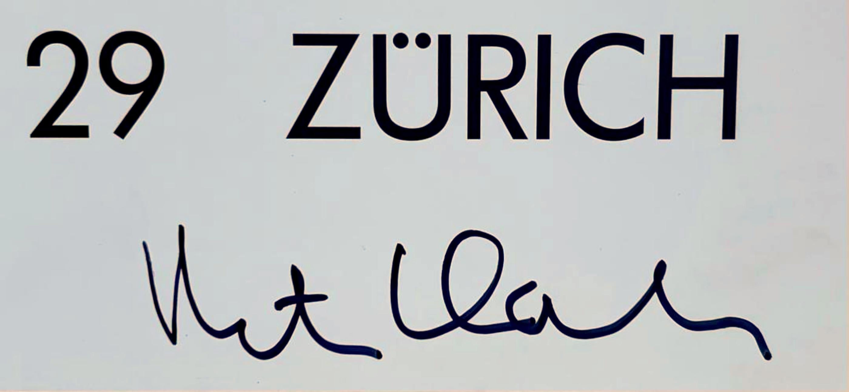 Galerie Bruno Bischofberger, Offset-Lithographie-Plakat, handsigniert von Peter Halley im Angebot 1