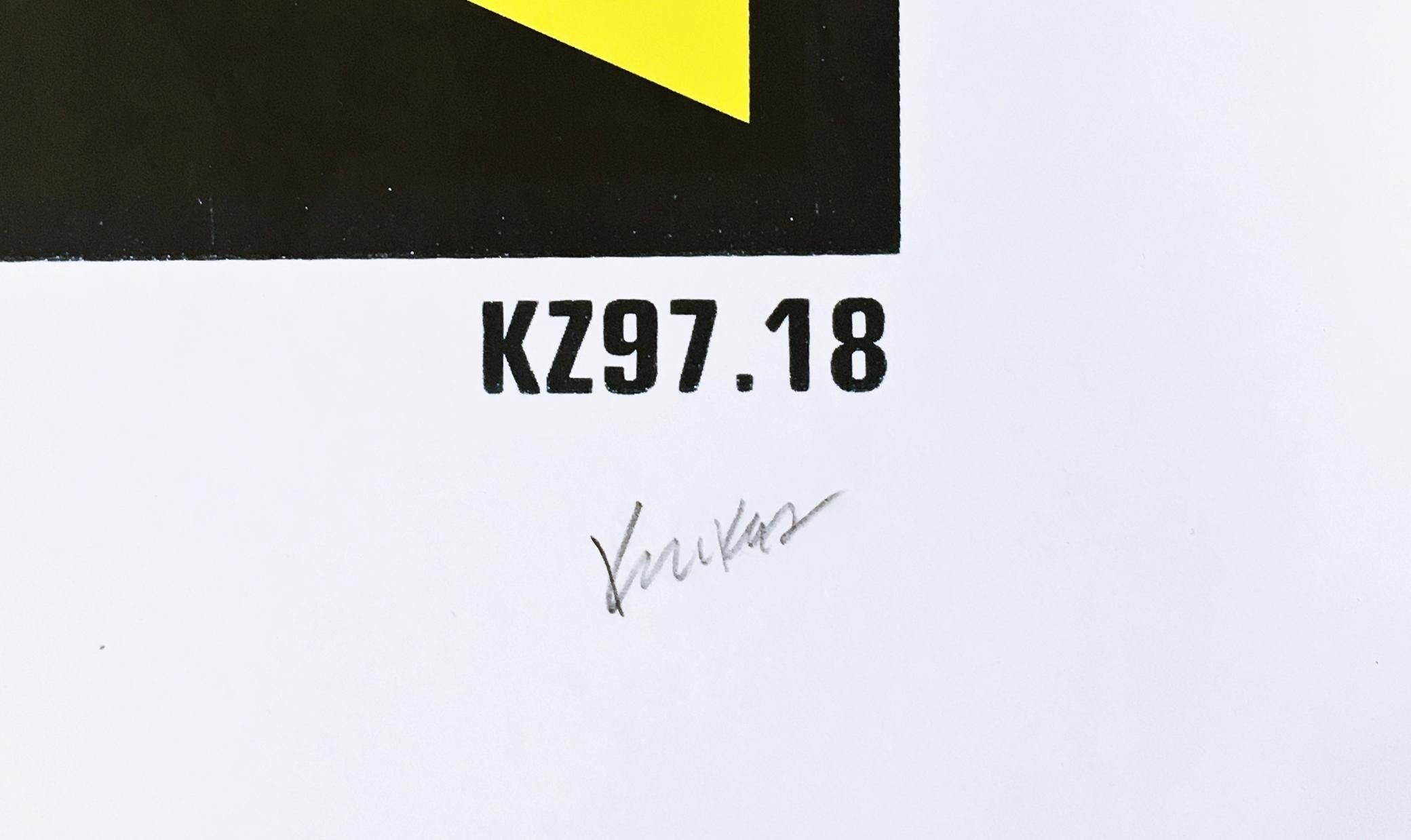 Halley/Kozik, Print, Hand signed by both Peter Halley and Frank Kozik 75/100 For Sale 3