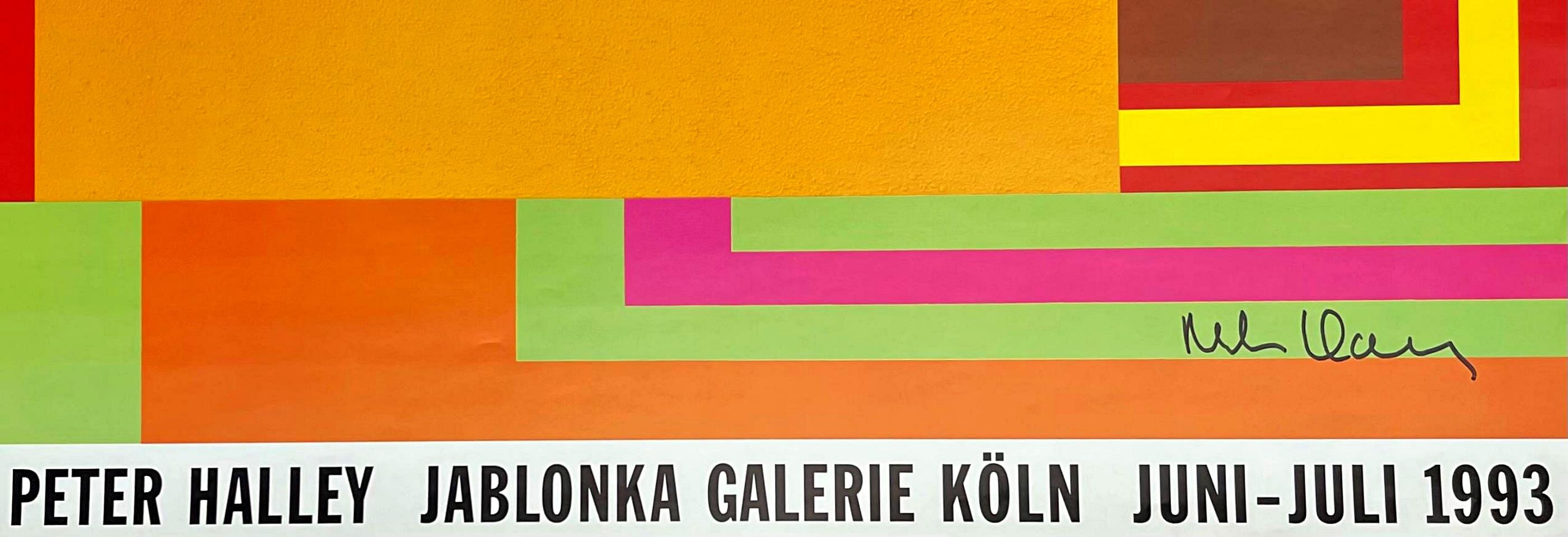 Poster della mostra della Jablonka Galerie, Colonia (firmato a mano da Peter Halley) in vendita 2