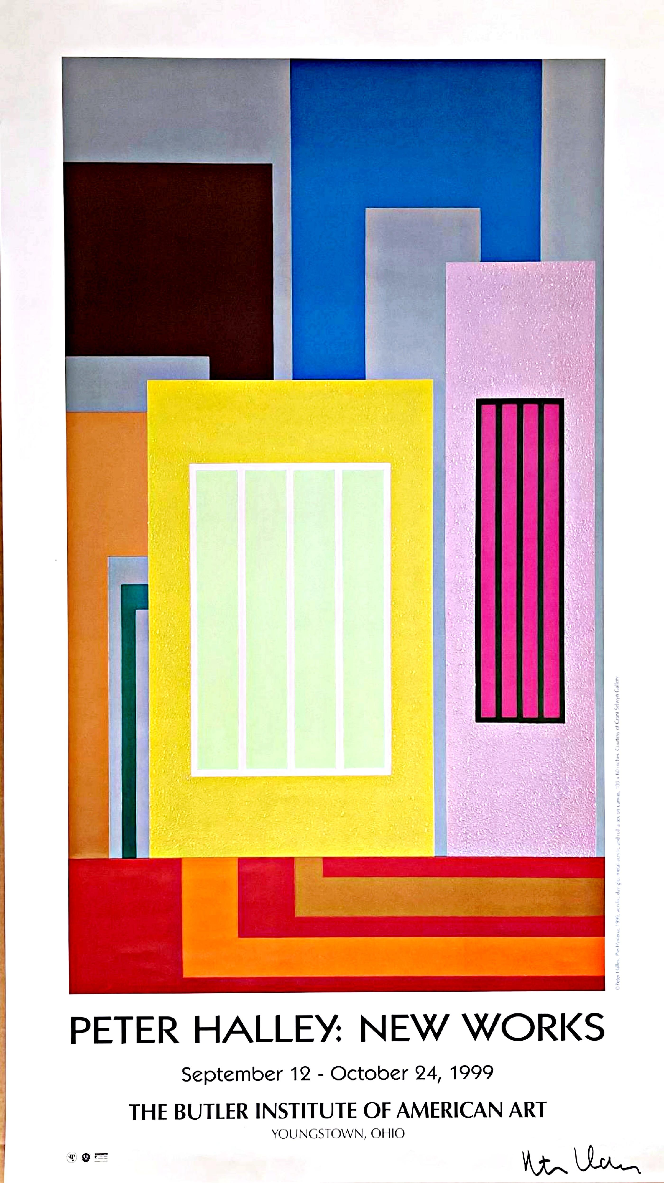Peter Halley Abstract Print - New Works, The Butler Institute of American Art (Hand Signed)