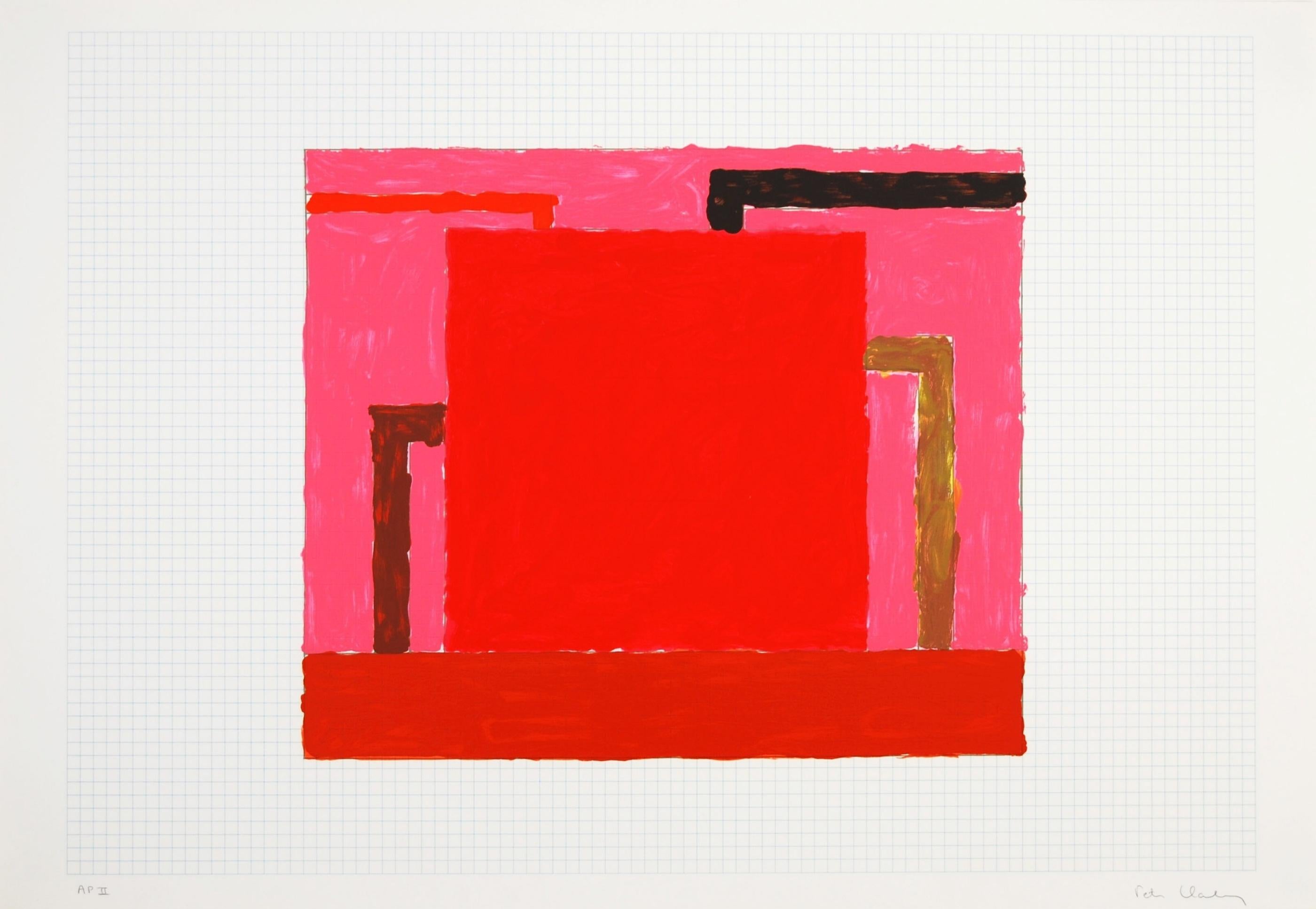 Peter Halley, CORE Geometrische Abstraktion Siebdruck & Lithographie Signiert/N Gerahmt im Angebot 1