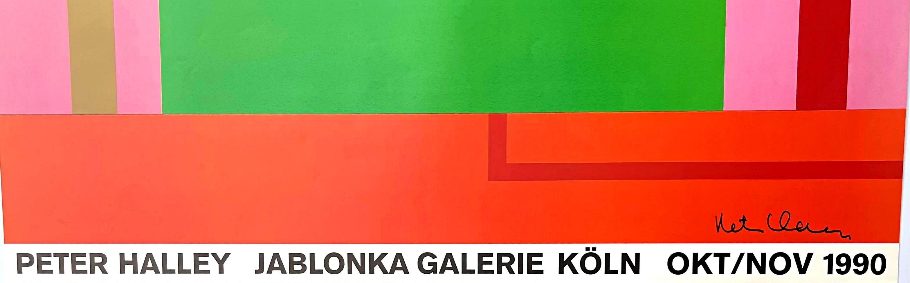 Peter Halley, Jablonka Galerie Köln rare abstract exhibition print (Hand Signed) For Sale 2