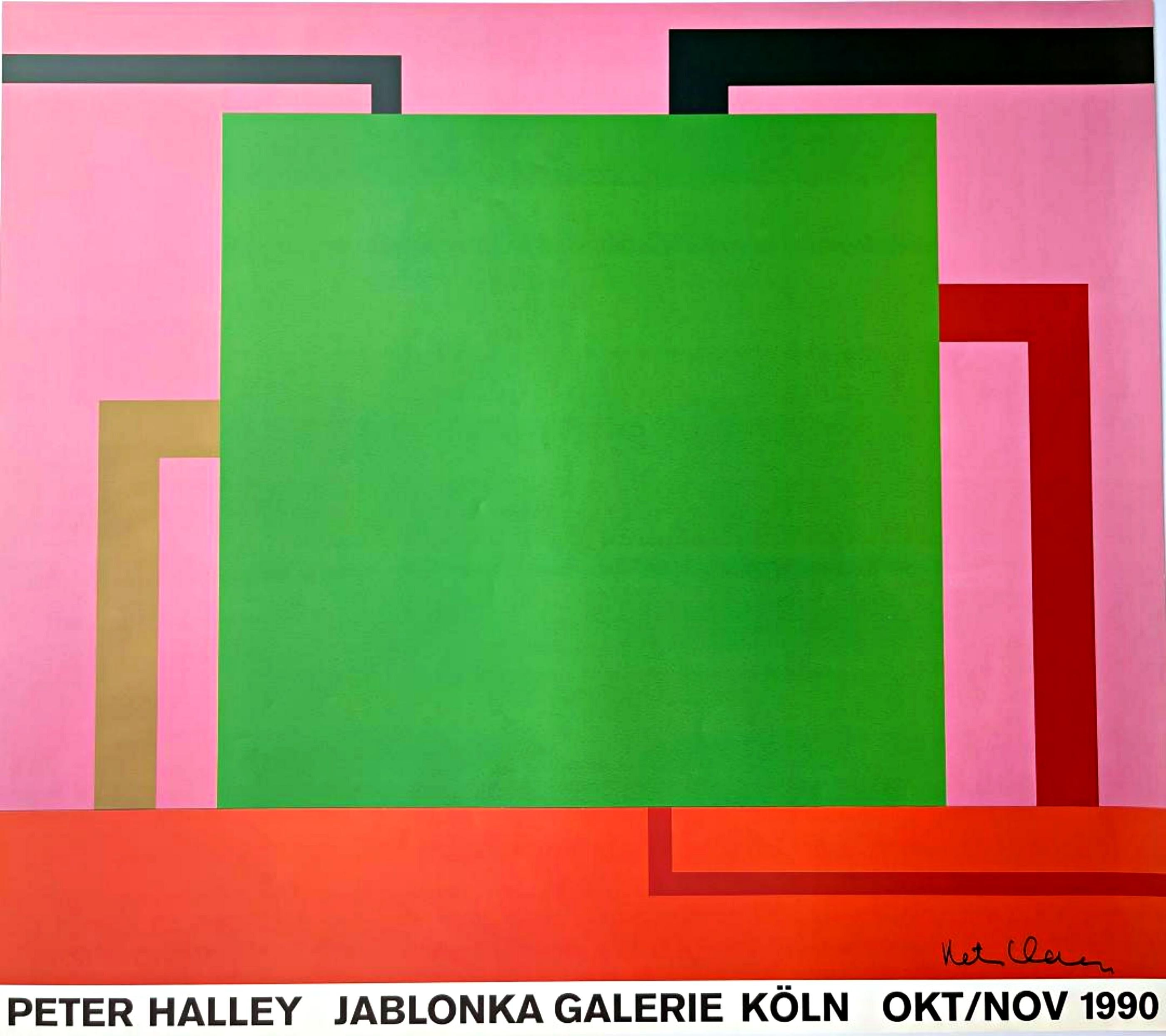 Peter Halley
Jablonka Galerie, Köln (Hand Signed), 1990
Offset lithograph (Hand Signed by Peter Halley)
26 1/2 × 30 inches (ships rolled in a tube 37 x 6 x 6)
Signed by Peter Halley in black marker on the front
Unframed
Alpha 137 Gallery is honored