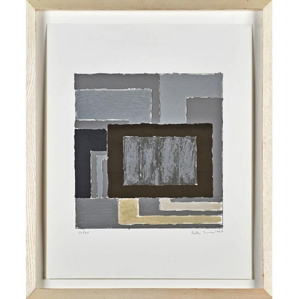 Peter Halley, Nobody, geometric abstraction Neo Geo silkscreen signed/N Framed 1