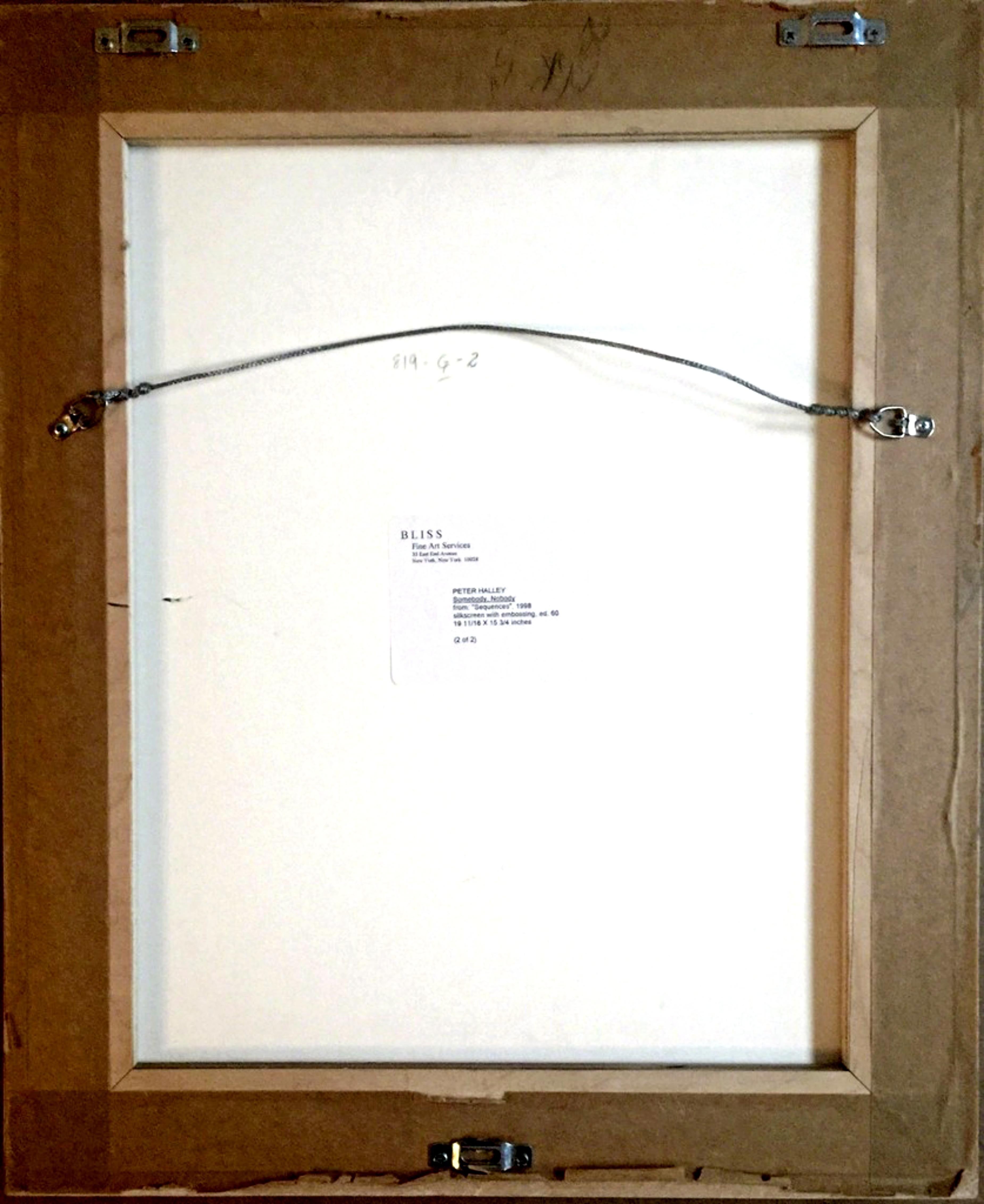 Peter Halley, Nobody, geometric abstraction Neo Geo silkscreen signed/N Framed 5