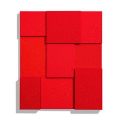 Rojo, nueve veces de Peter Halley, 2023