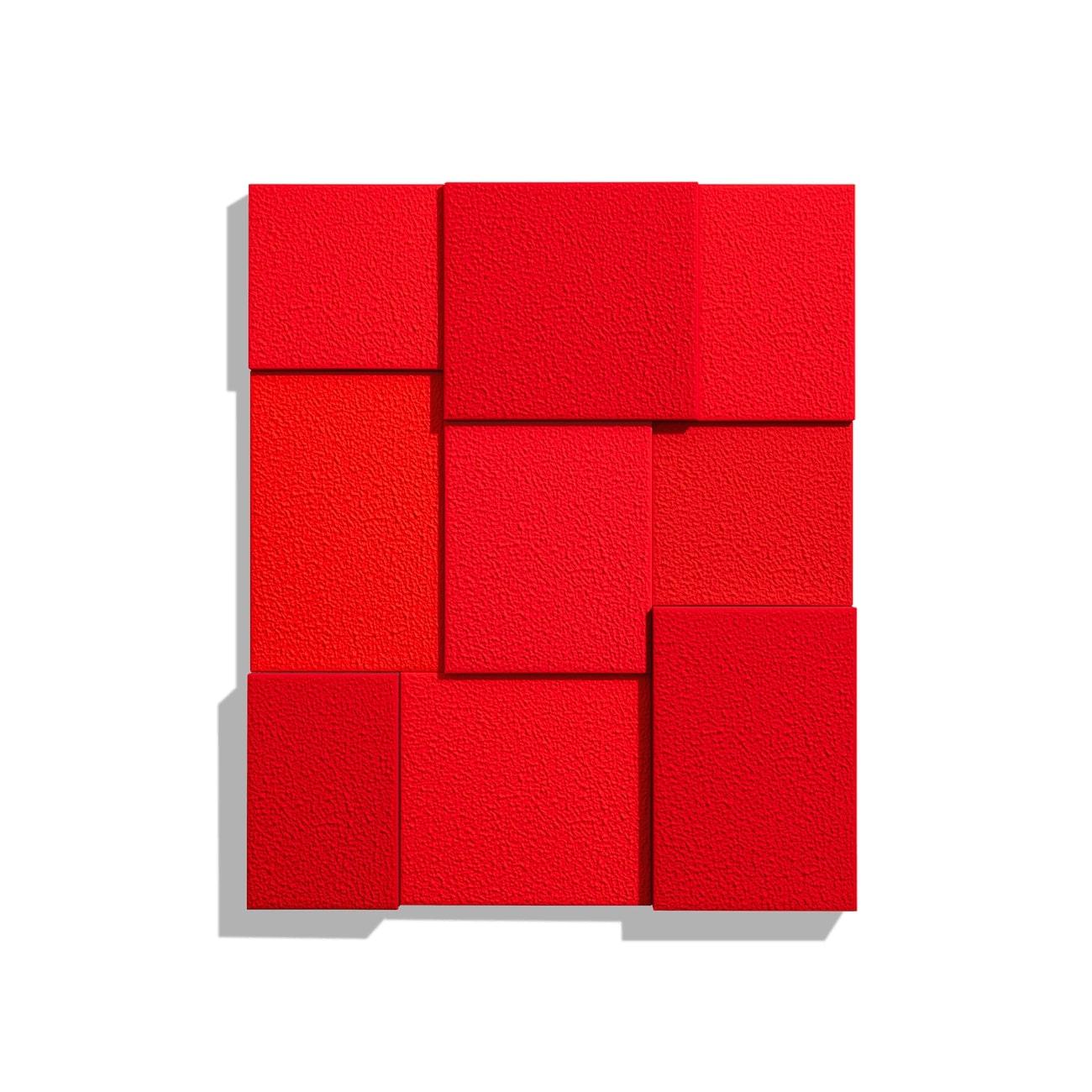 Rot, Neunmal – Print von Peter Halley