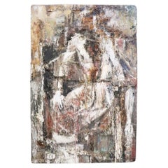 Peter Halsey Pintura abstracta sobre tabla titulada Puede causar problemas de salud