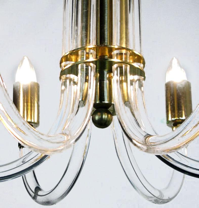 brass and acrylic chandelier