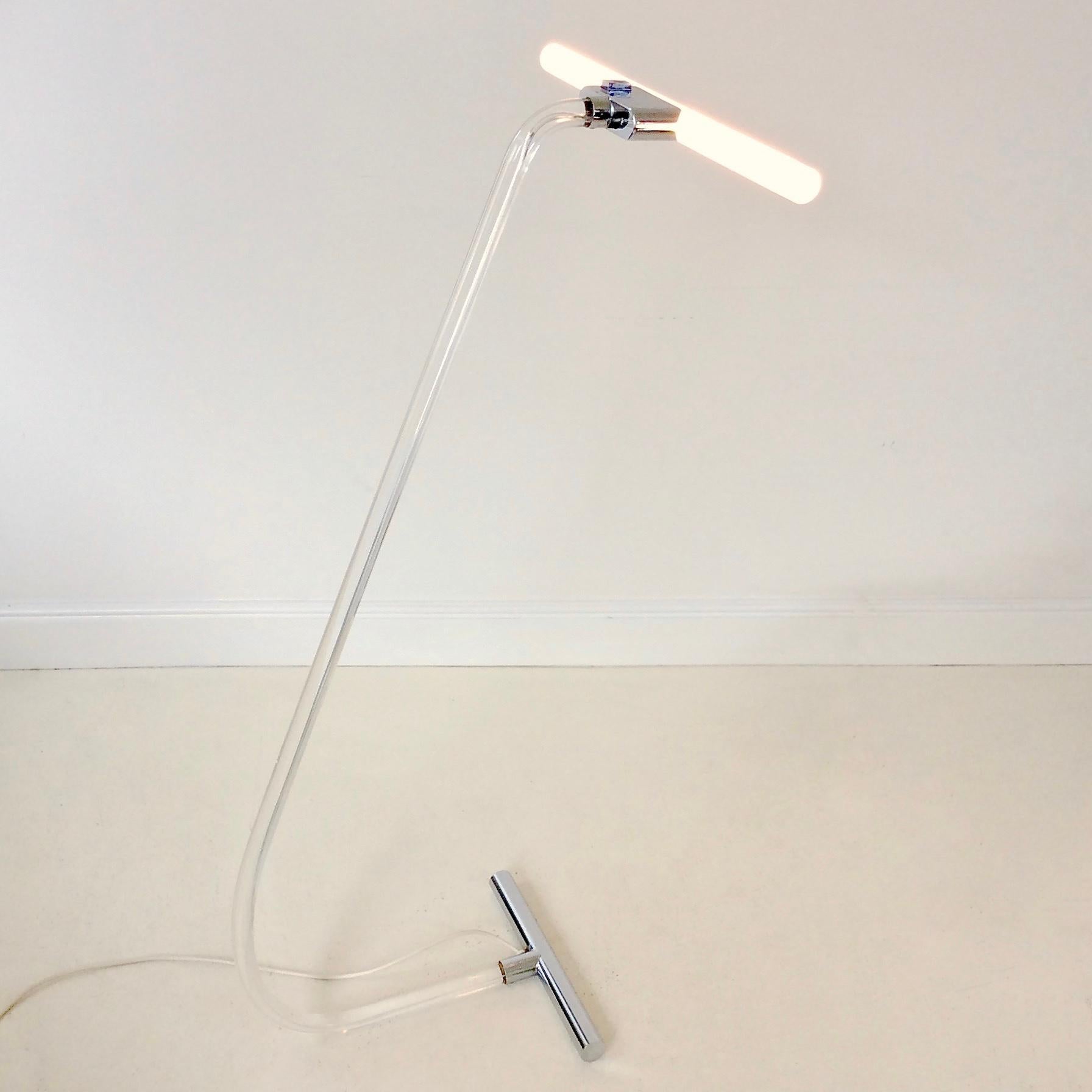 Mid-Century Modern Peter Hamburger Lucite Floor Lamp for Knoll, circa 1970 For Sale