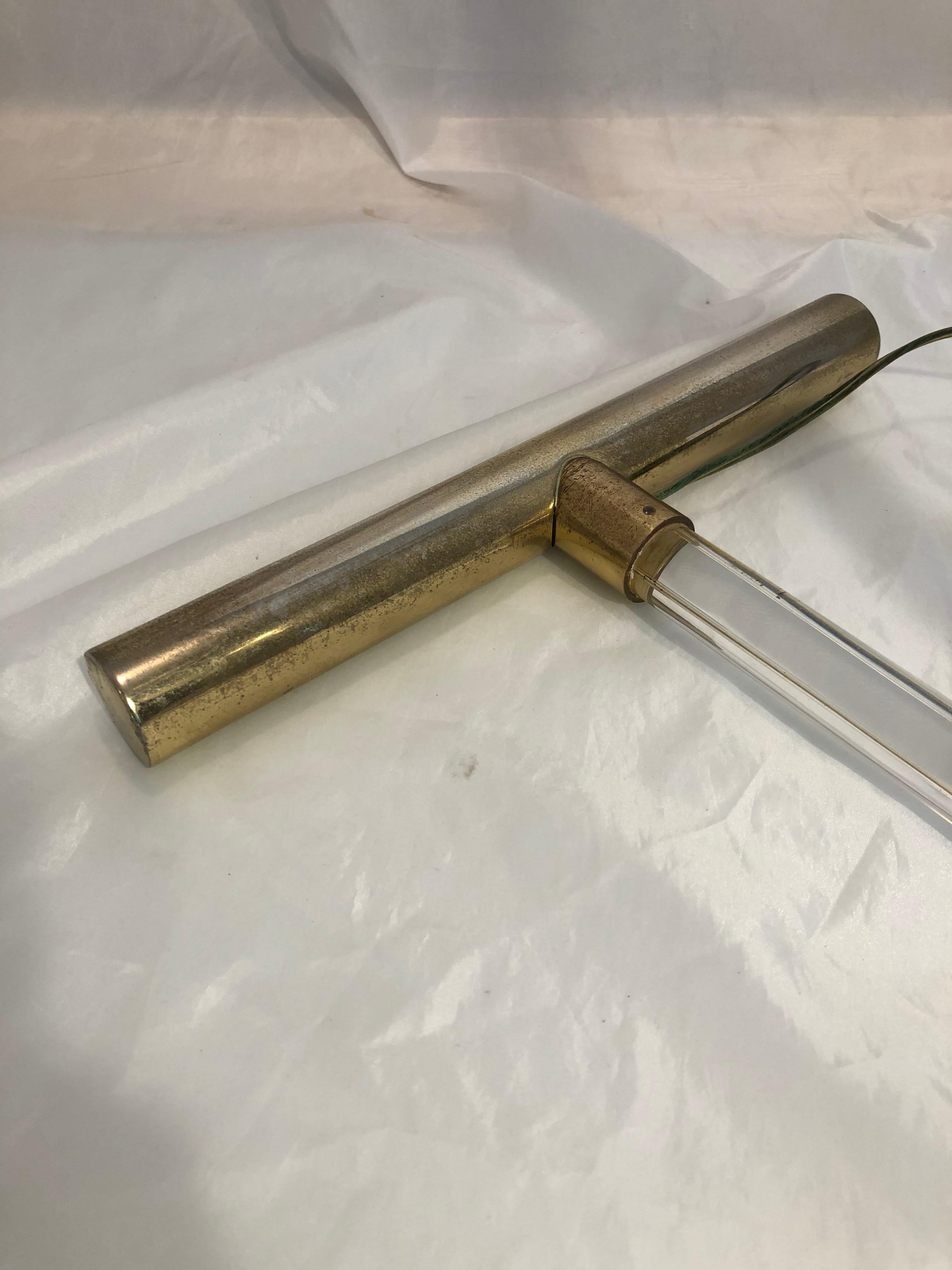 Peter Hamburger Crylicord Floor Lamp In Lucite And Brass 4