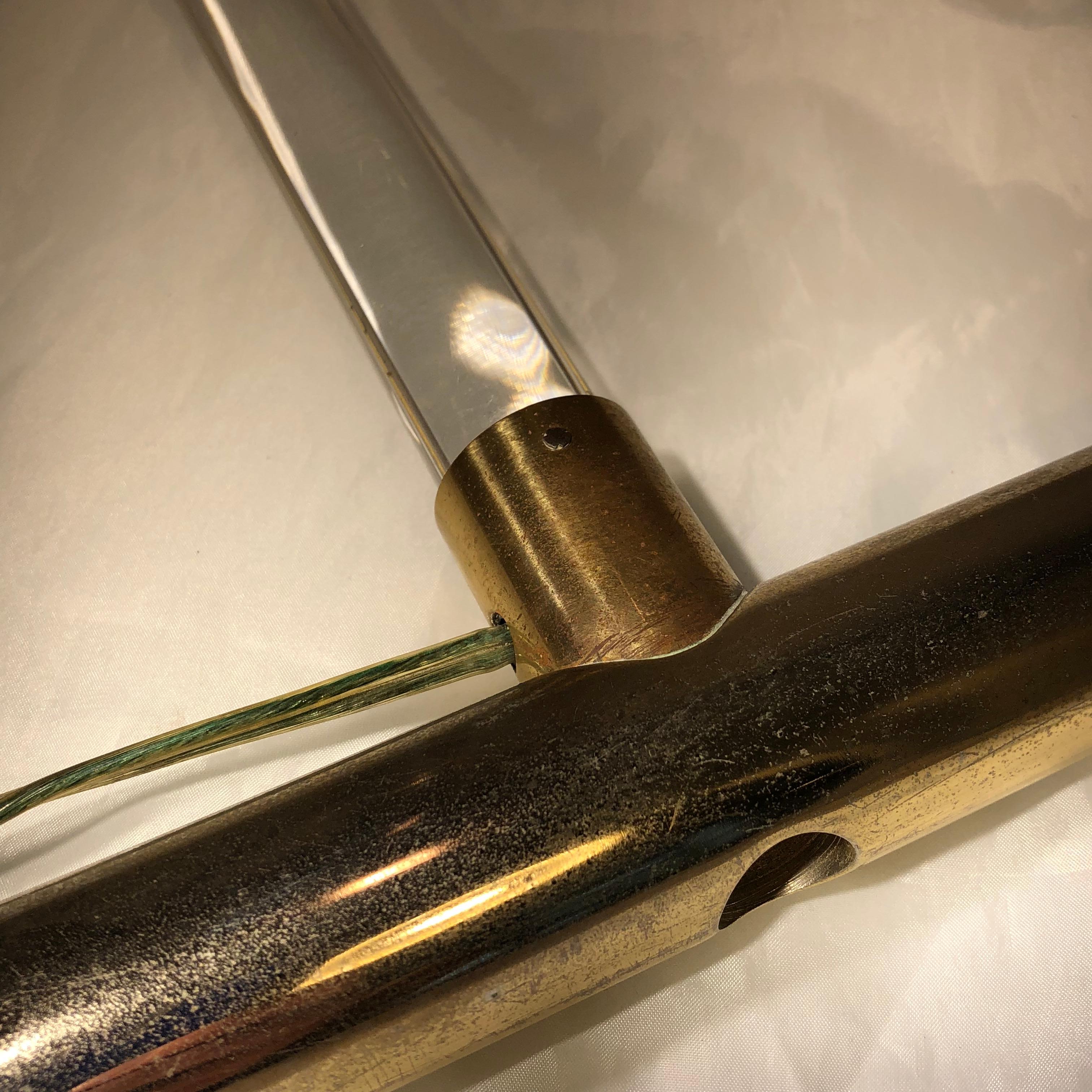 Peter Hamburger Crylicord Floor Lamp In Lucite And Brass 8