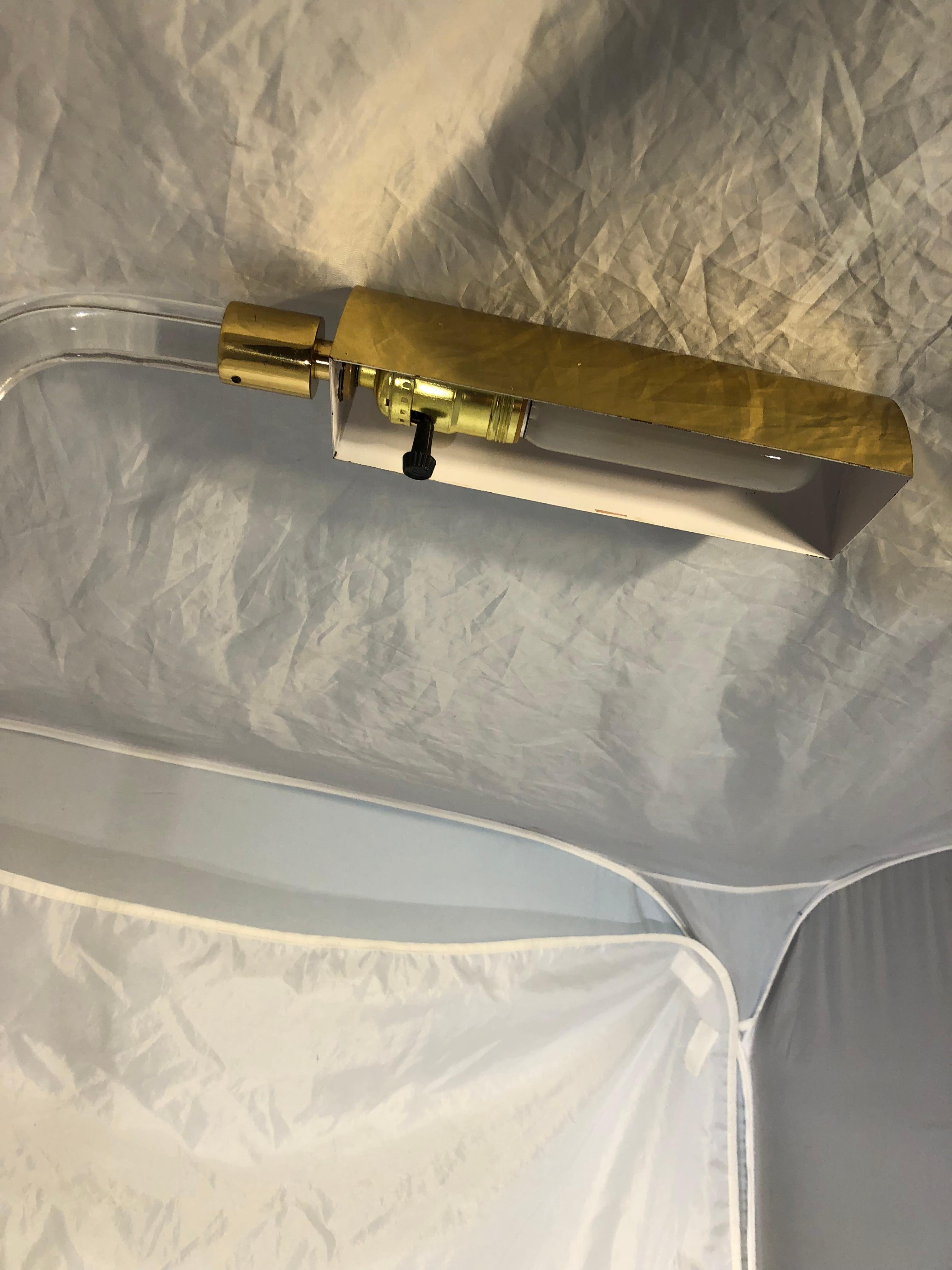 Peter Hamburger Crylicord Floor Lamp In Lucite And Brass 9