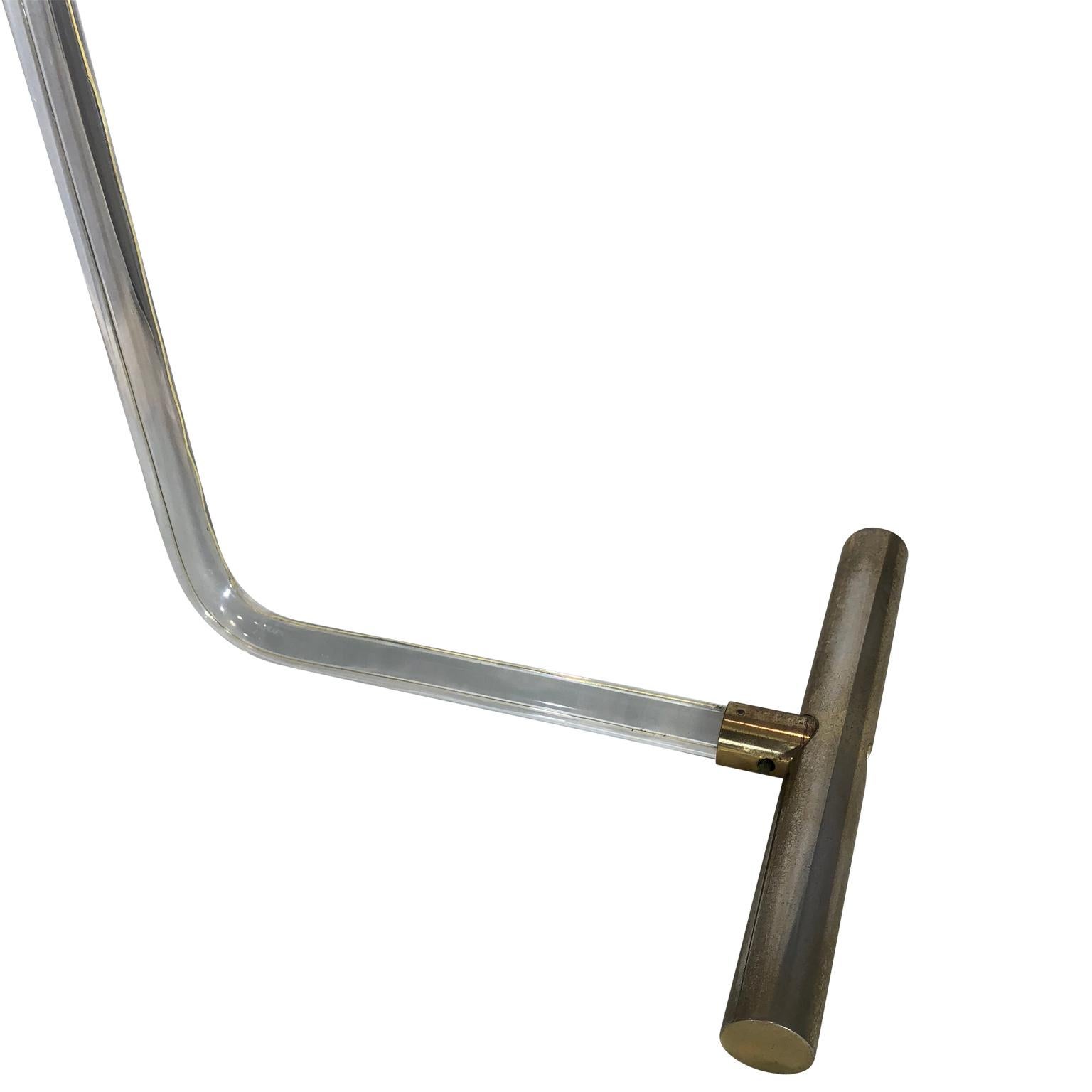 Mid-Century Modern Peter Hamburger Crylicord Floor Lamp In Lucite And Brass