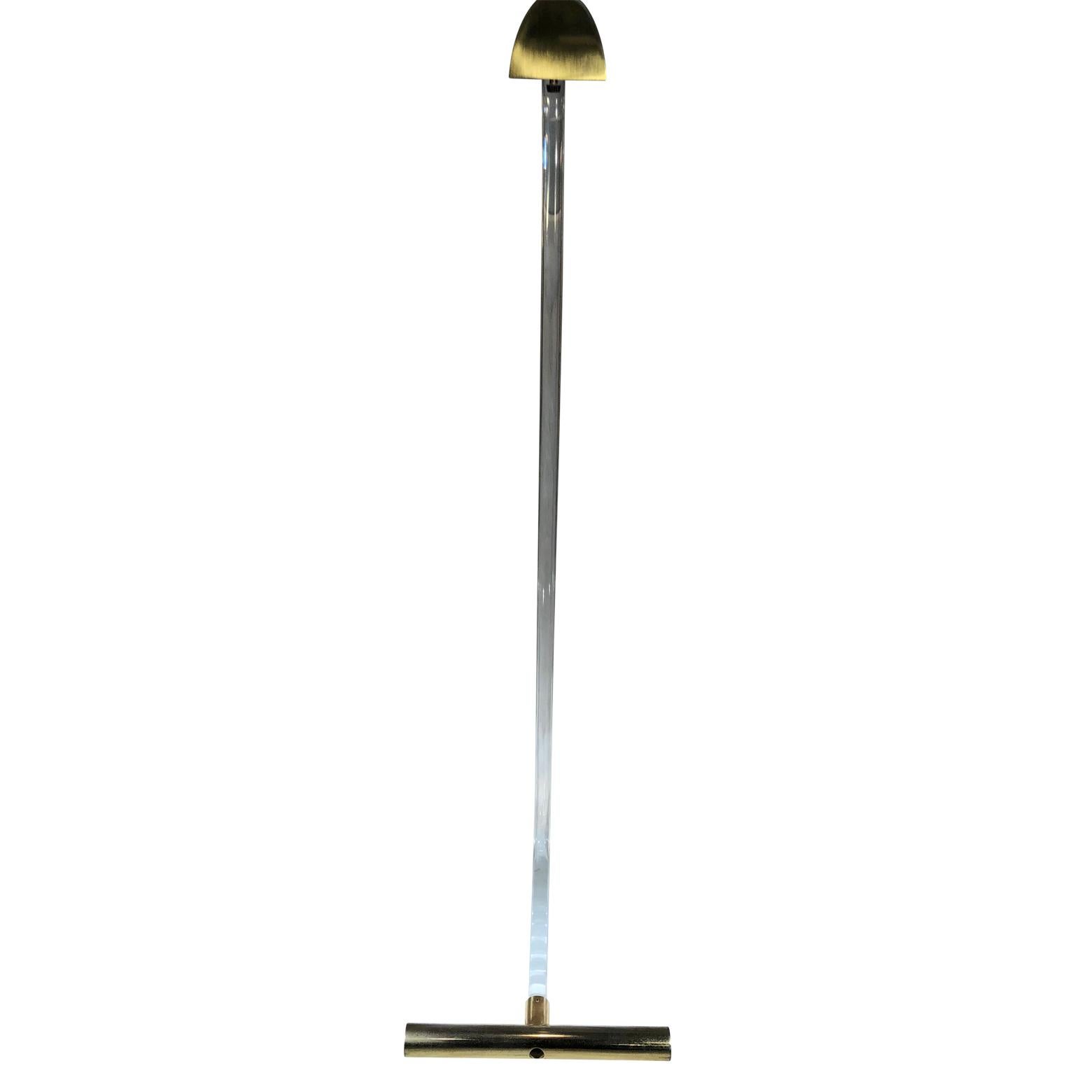 20th Century Peter Hamburger Crylicord Floor Lamp In Lucite And Brass
