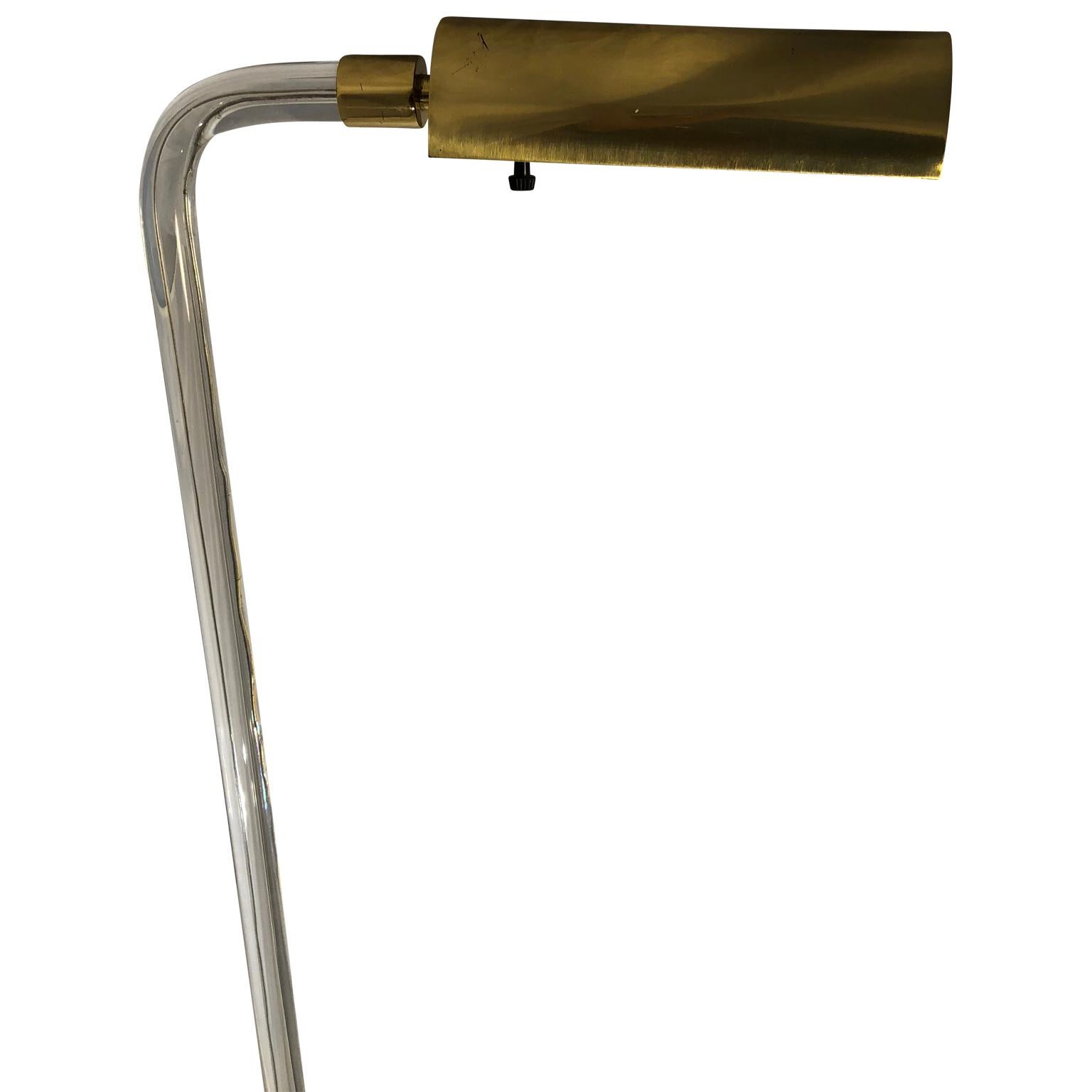 Peter Hamburger Crylicord Floor Lamp In Lucite And Brass 2