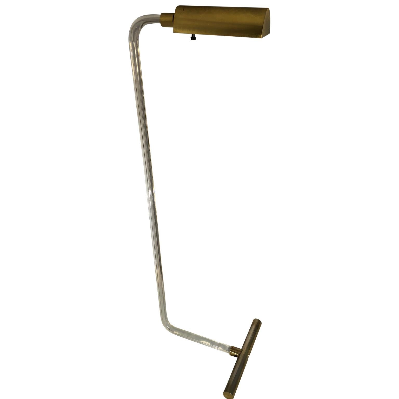 Peter Hamburger Crylicord Floor Lamp In Lucite And Brass 3