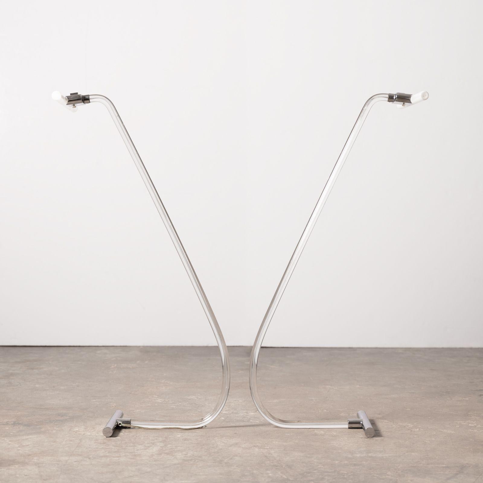 Acrylic Peter Hamburger Crylicord Floor Lamps from Estate of the Vice President of Knoll For Sale