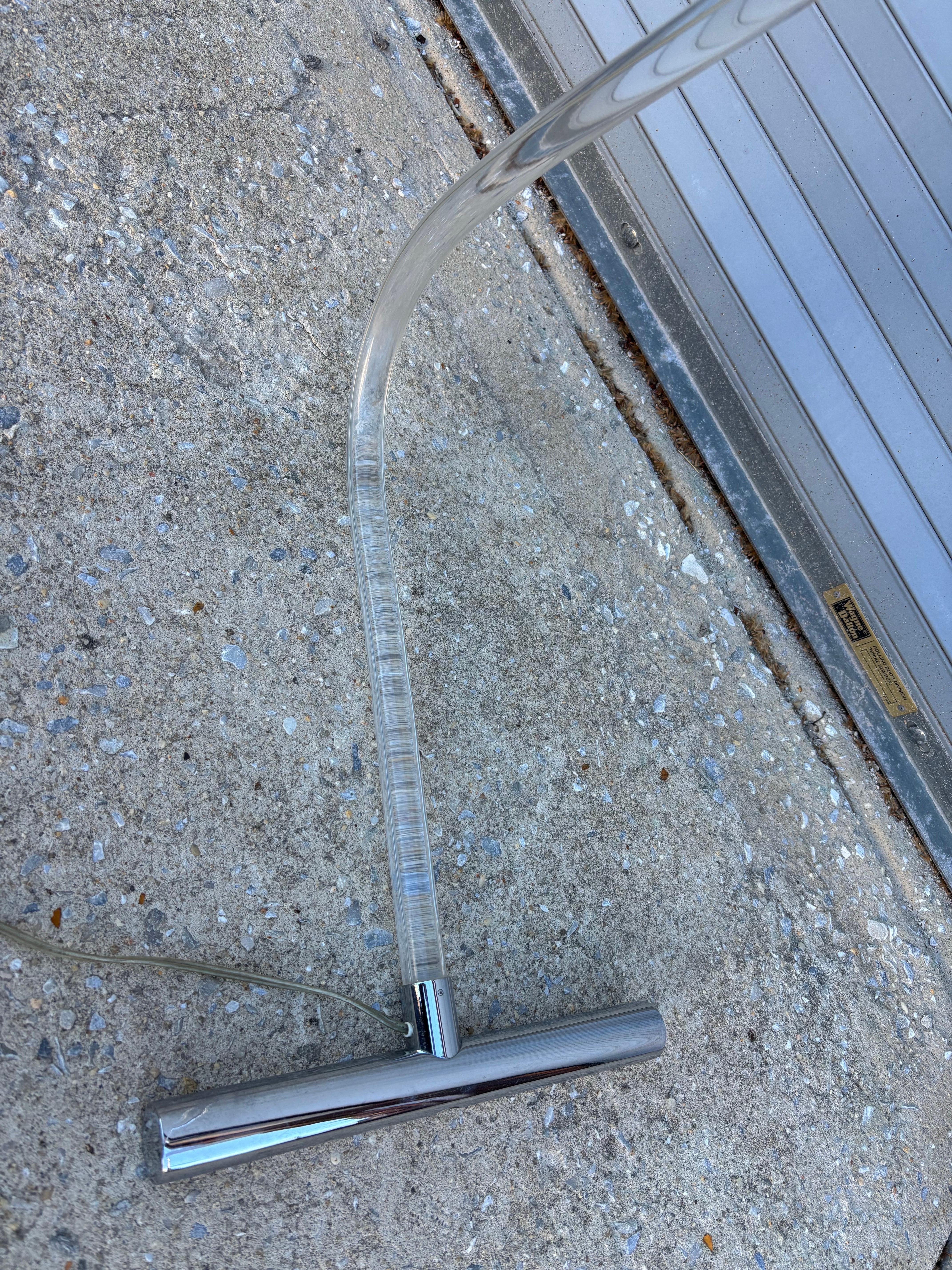 Lampadaire Crystalcord de Peter Hamburger en lucite et chrome en vente 2