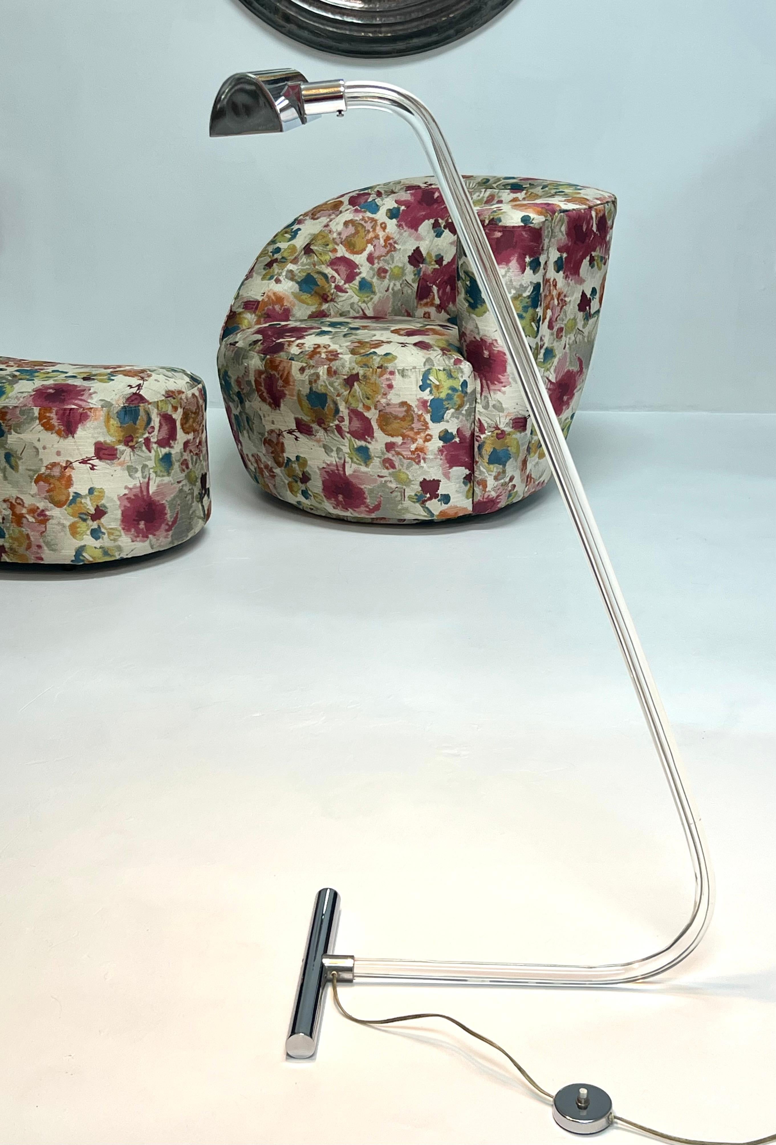 Peter Hamburger Crylicord Lucite Floor Reading Lamp Knoll For Sale 2