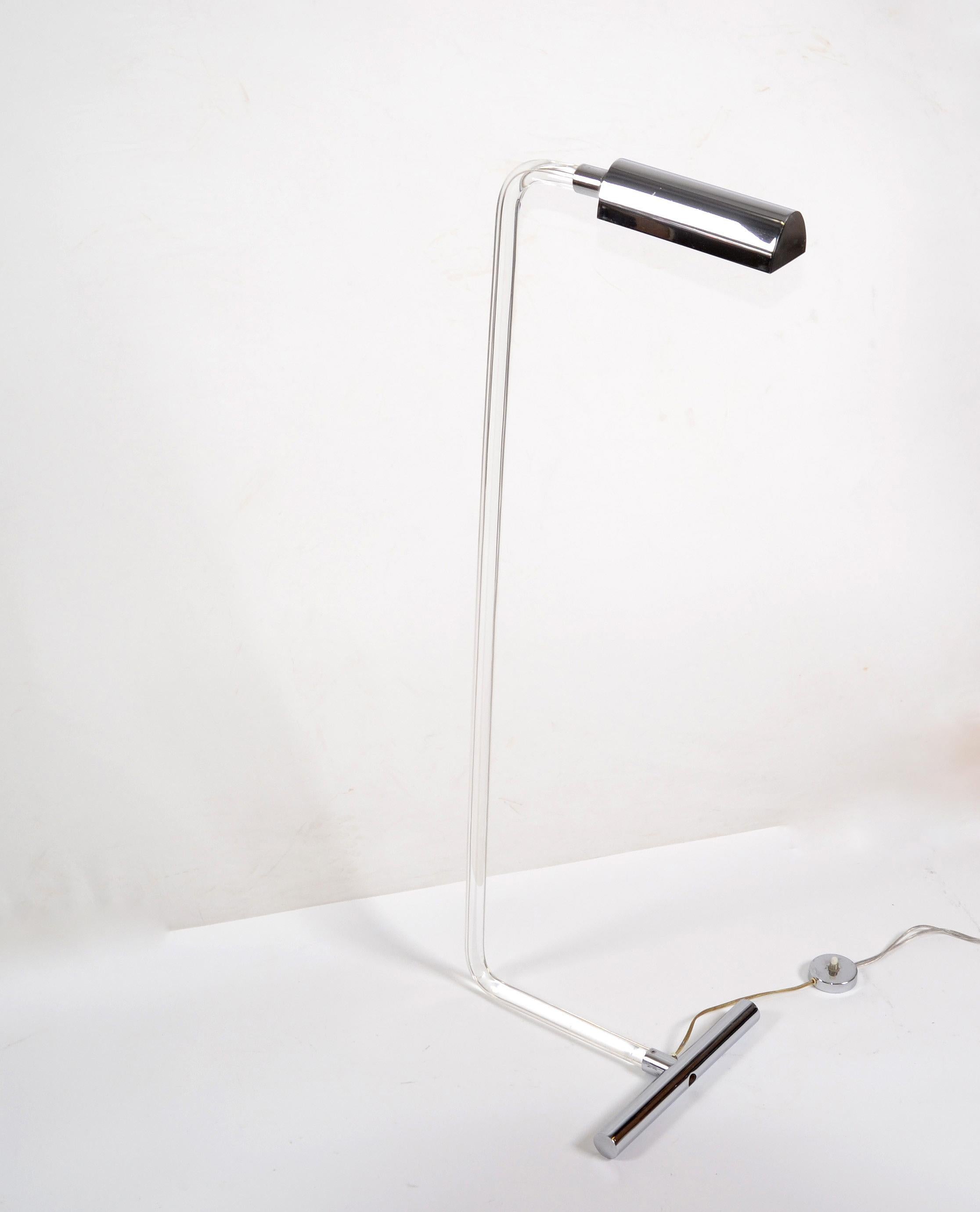 Peter Hamburger for George Kovacs Lighting 1970 Lucite and Chrome Floor Lamp In Good Condition In Miami, FL