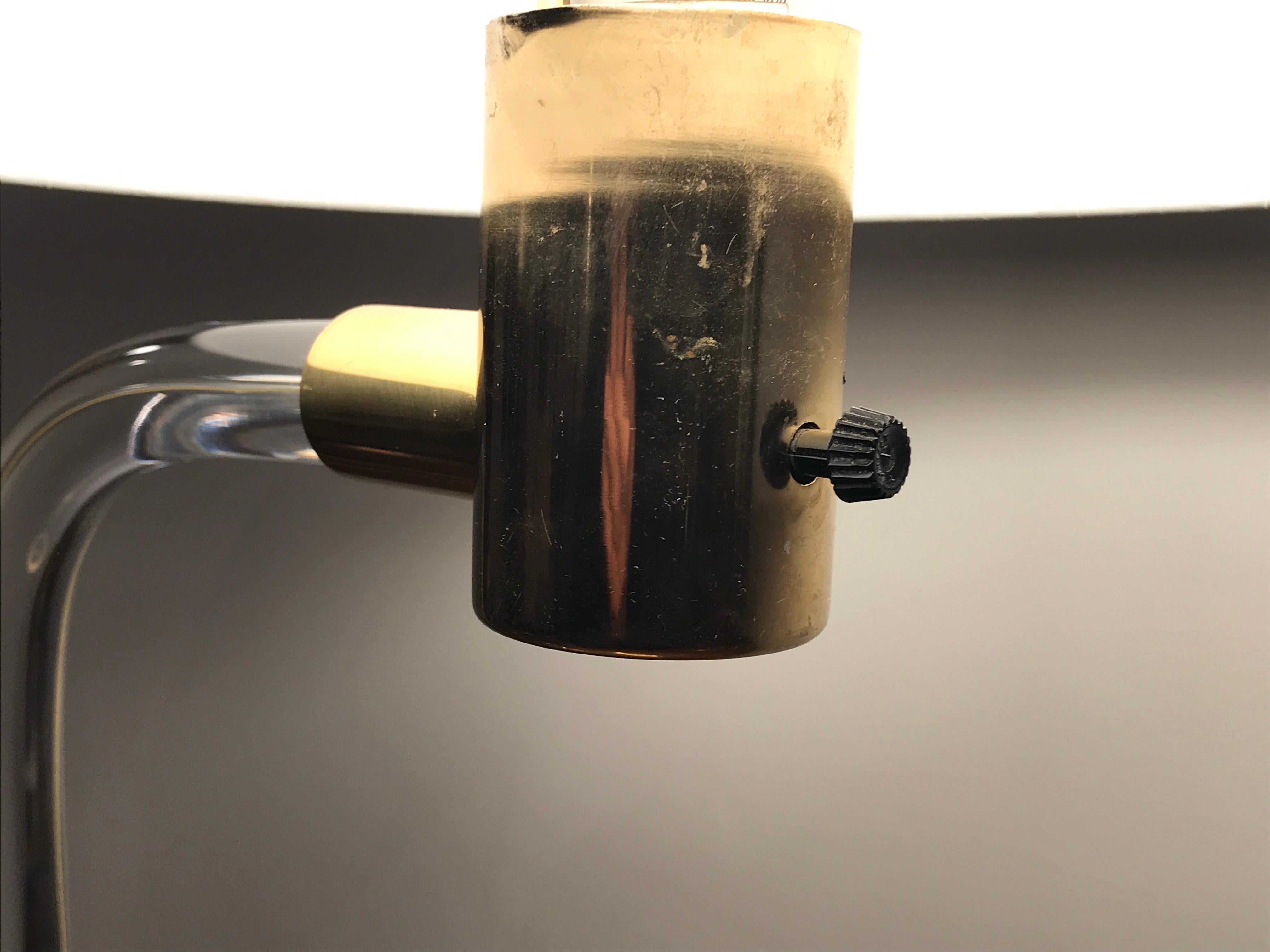 American Peter Hamburger for Knoll Acrylic and Polished Brass Table Lamp For Sale