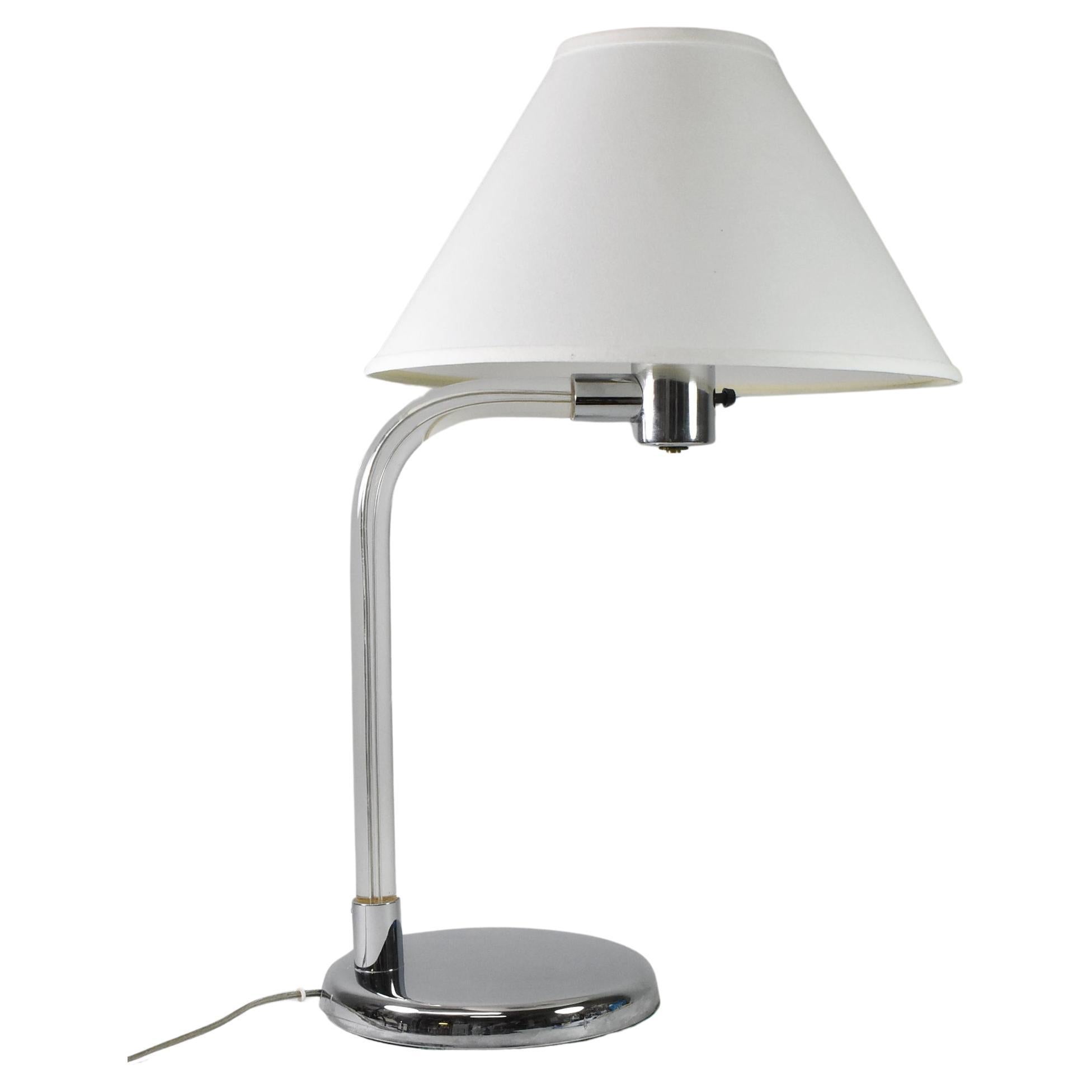 Peter Hamburger for Knoll Mid Century Chrome and Lucite Table Lamp
