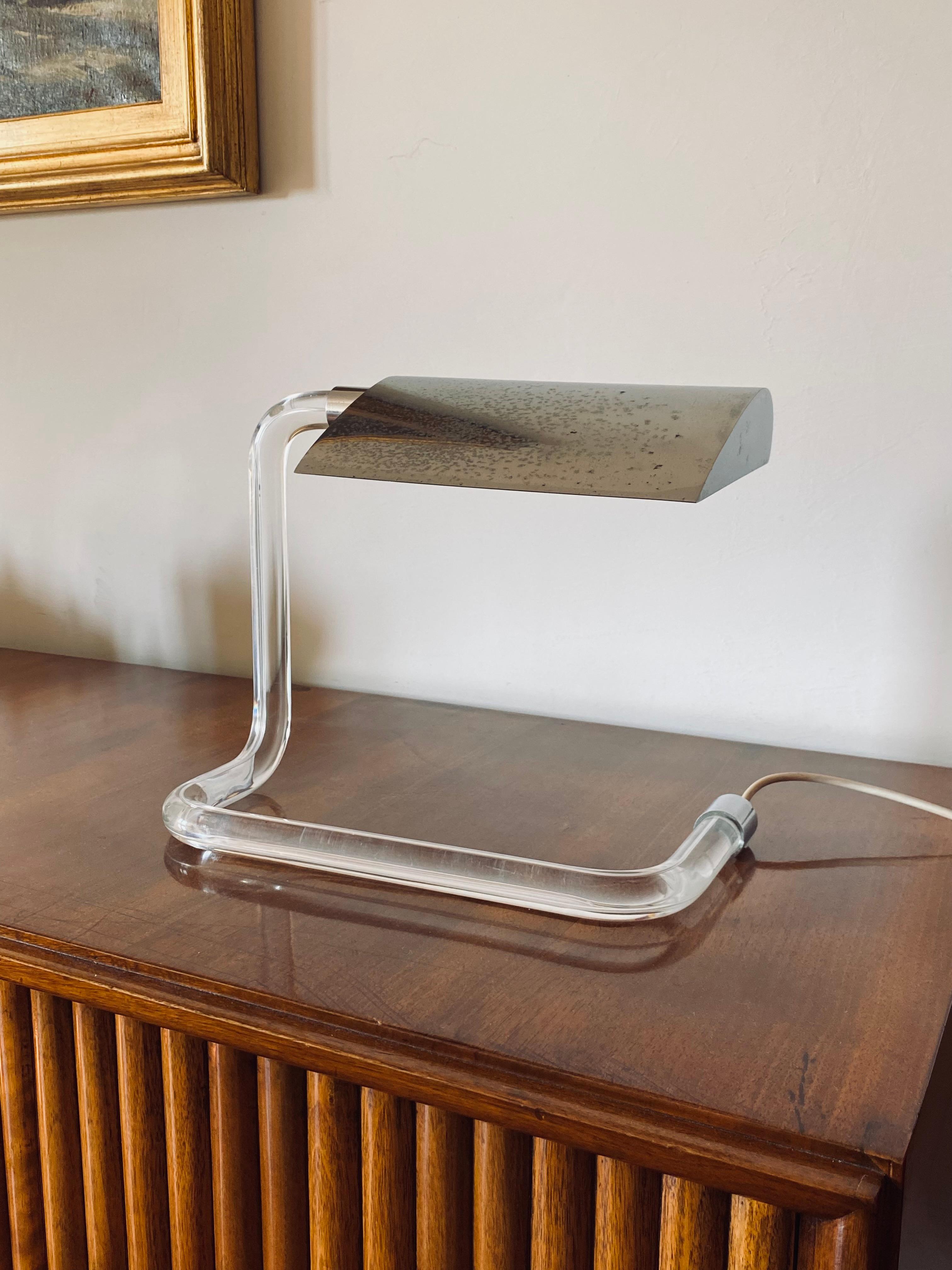 Mid-Century Modern Peter Hamburger, Modernist Crylicord Desk Lamp, Knoll International, 1960s For Sale