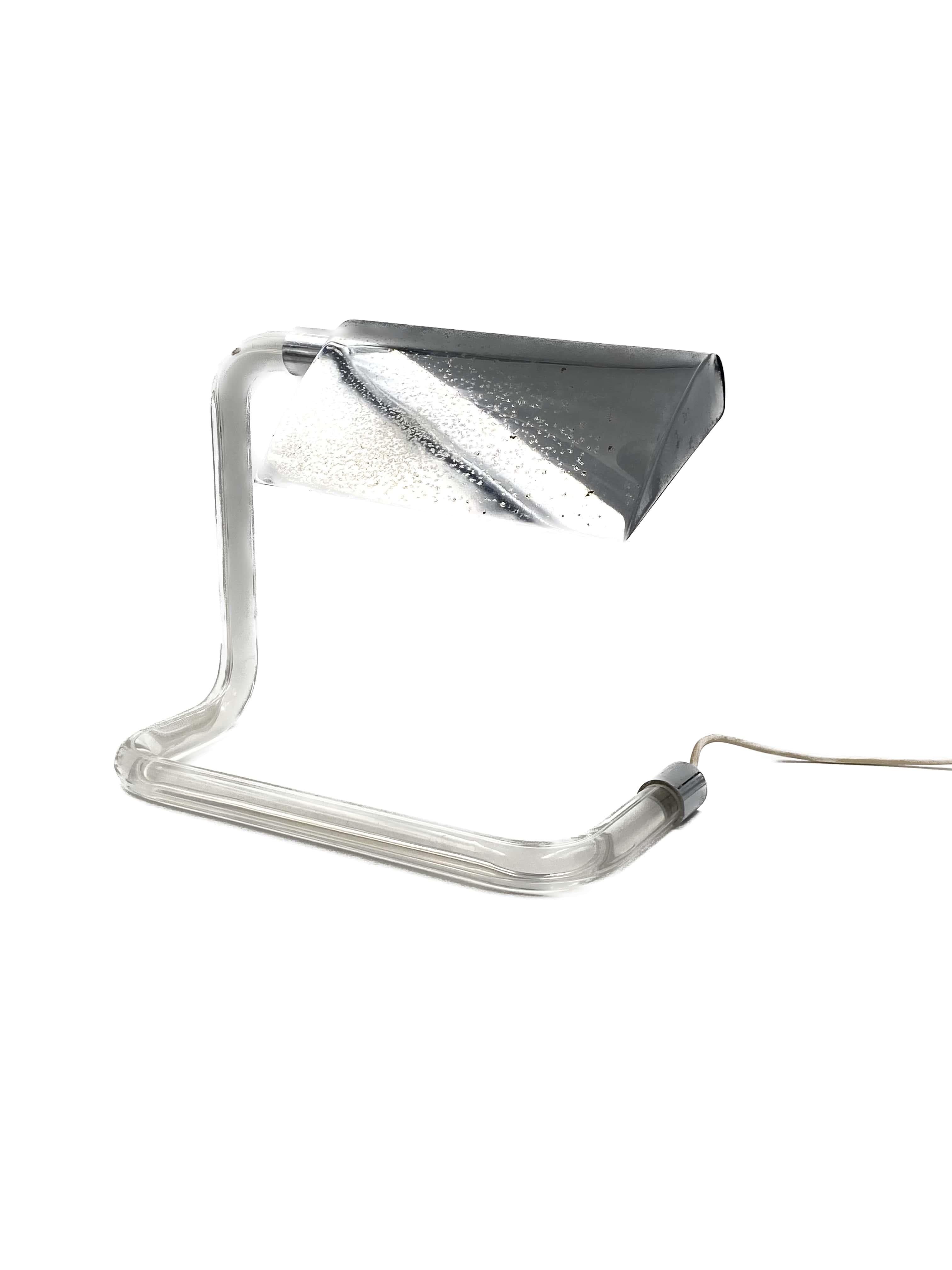 Metal Peter Hamburger, Modernist Crylicord Desk Lamp, Knoll International, 1960s For Sale