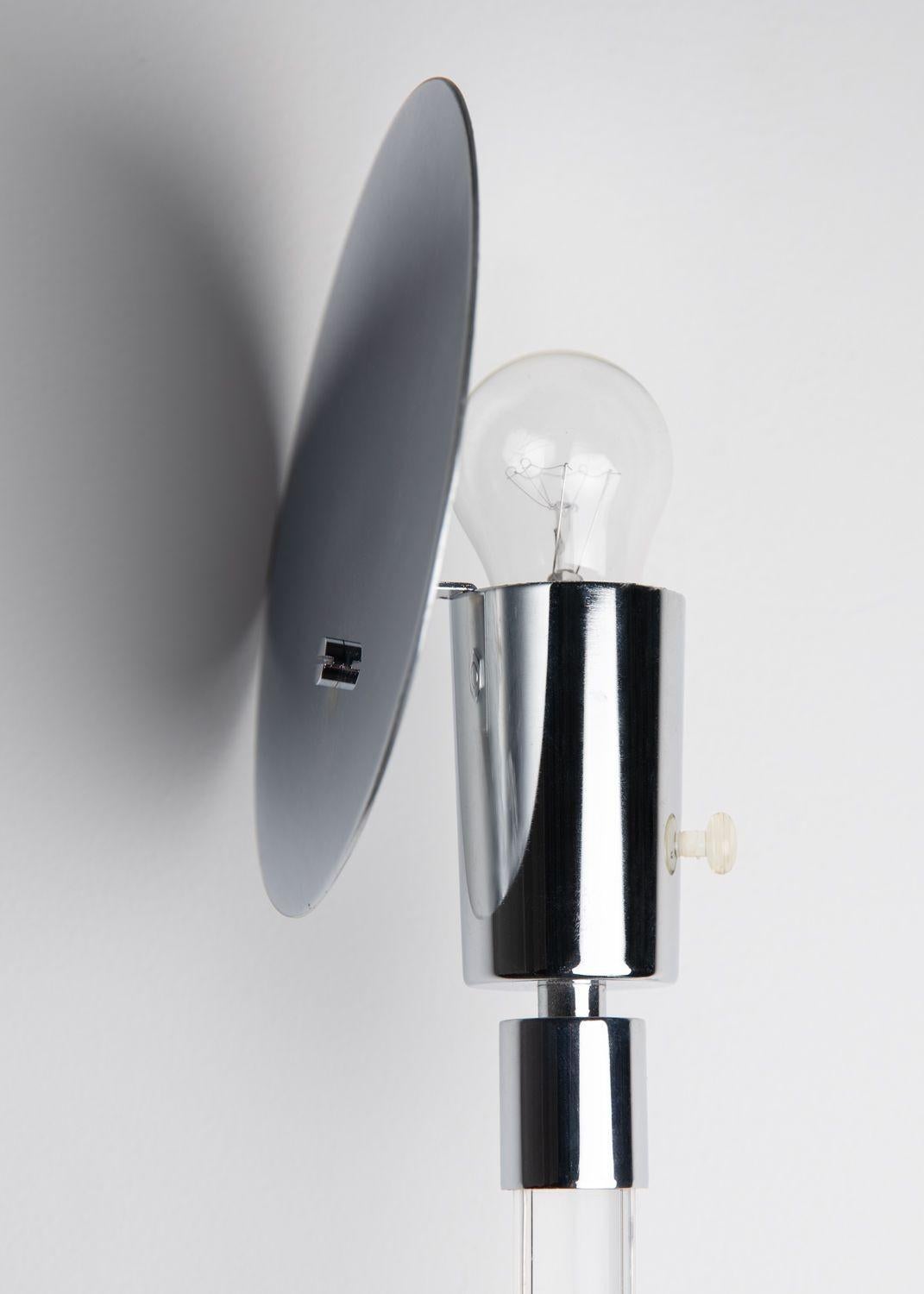 Acrylic Peter Hamburger Wall Mount Crylicord Sconce from the Vice President of Knoll NOS For Sale