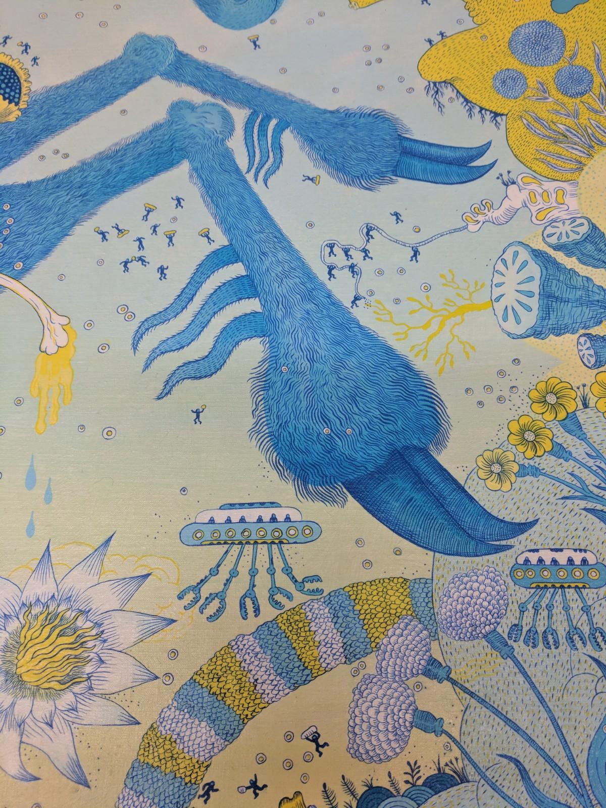 Blue Horsebotic - Blue Green Futuristic Fantasy Landscape Horse Robot, 2016 For Sale 5
