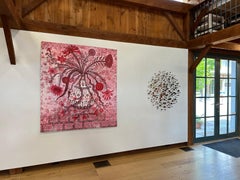 Máquina de Flores - Flores en Jarrón Bodegón Botánico Surrealista Rojo Rosa, 2023