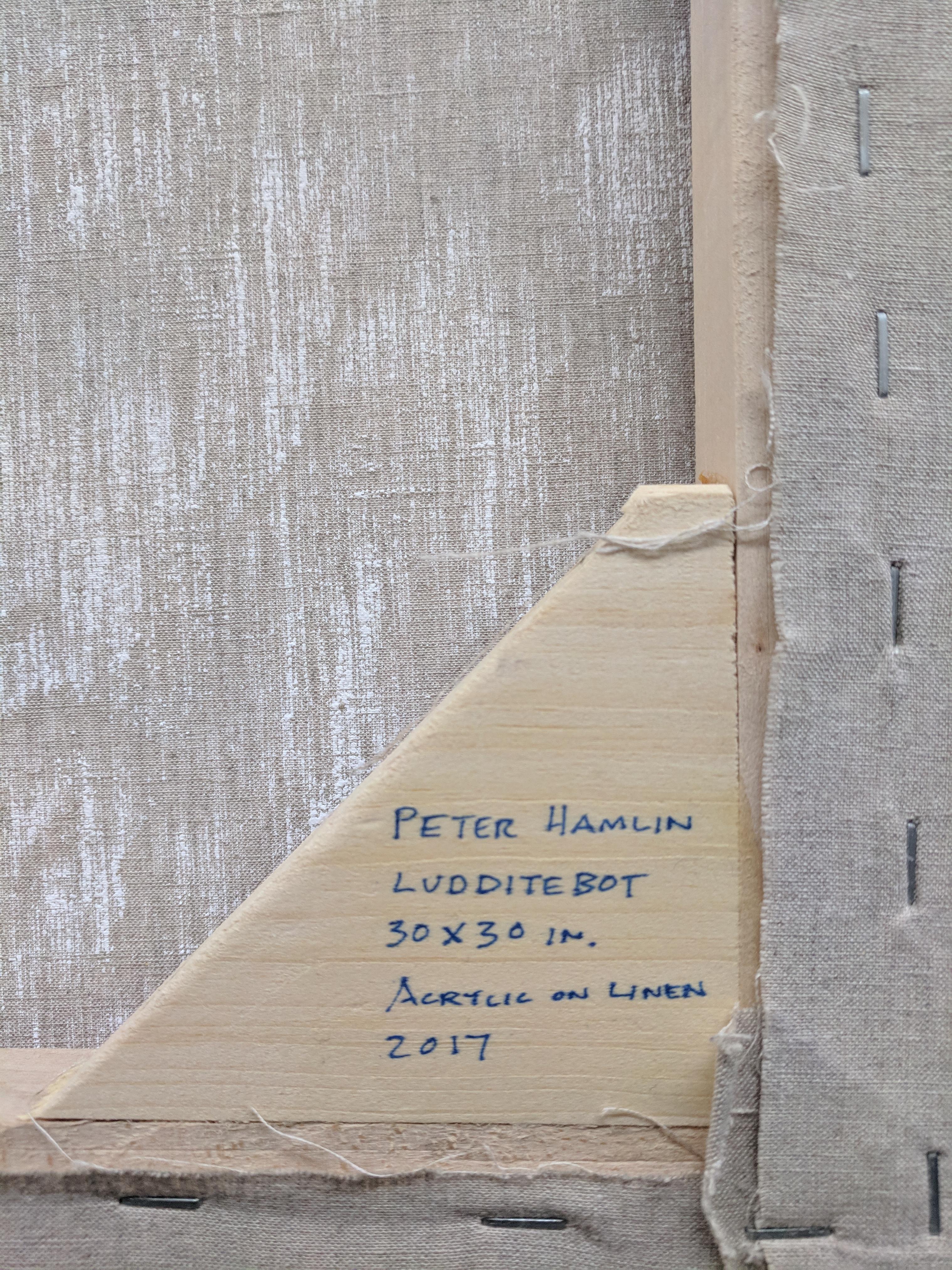 Ludditebot - Rosa Lavendel Gelb Surreal Tier Roboter Fantasie Landschaft 2017 im Angebot 7