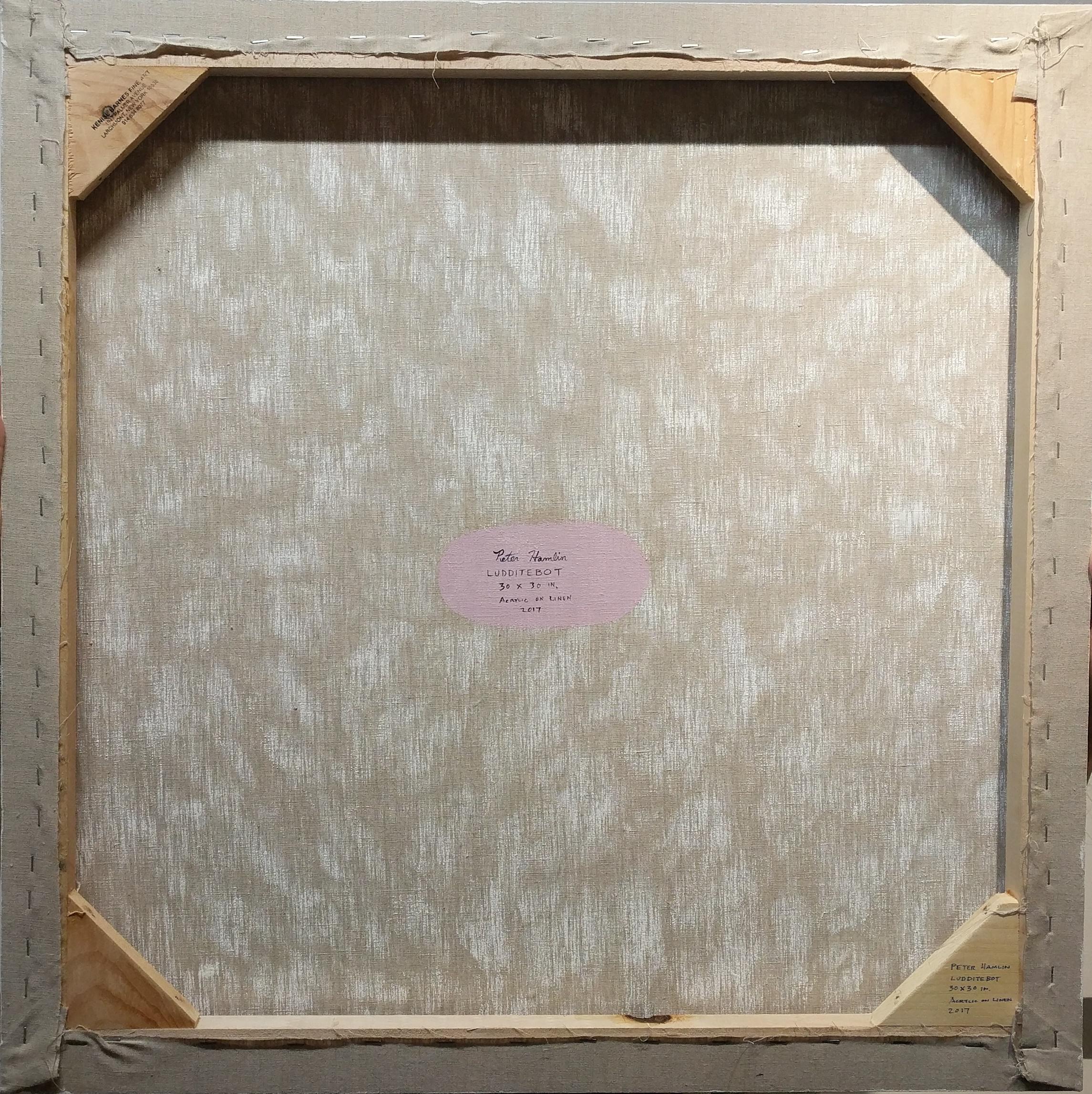 Ludditebot - Rosa Lavendel Gelb Surreal Tier Roboter Fantasie Landschaft 2017 im Angebot 8