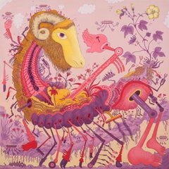 Ludditebot - Rosa Lavanda Giallo Animale Surreale Robot Fantasia Paesaggio 2017