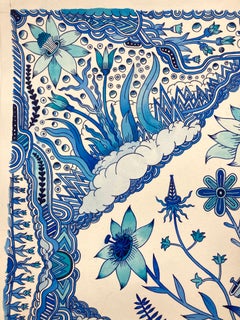 Transmisión Flor - Flores Ojo de Buey Azul Plantas Surrealistas Paisaje, 2022