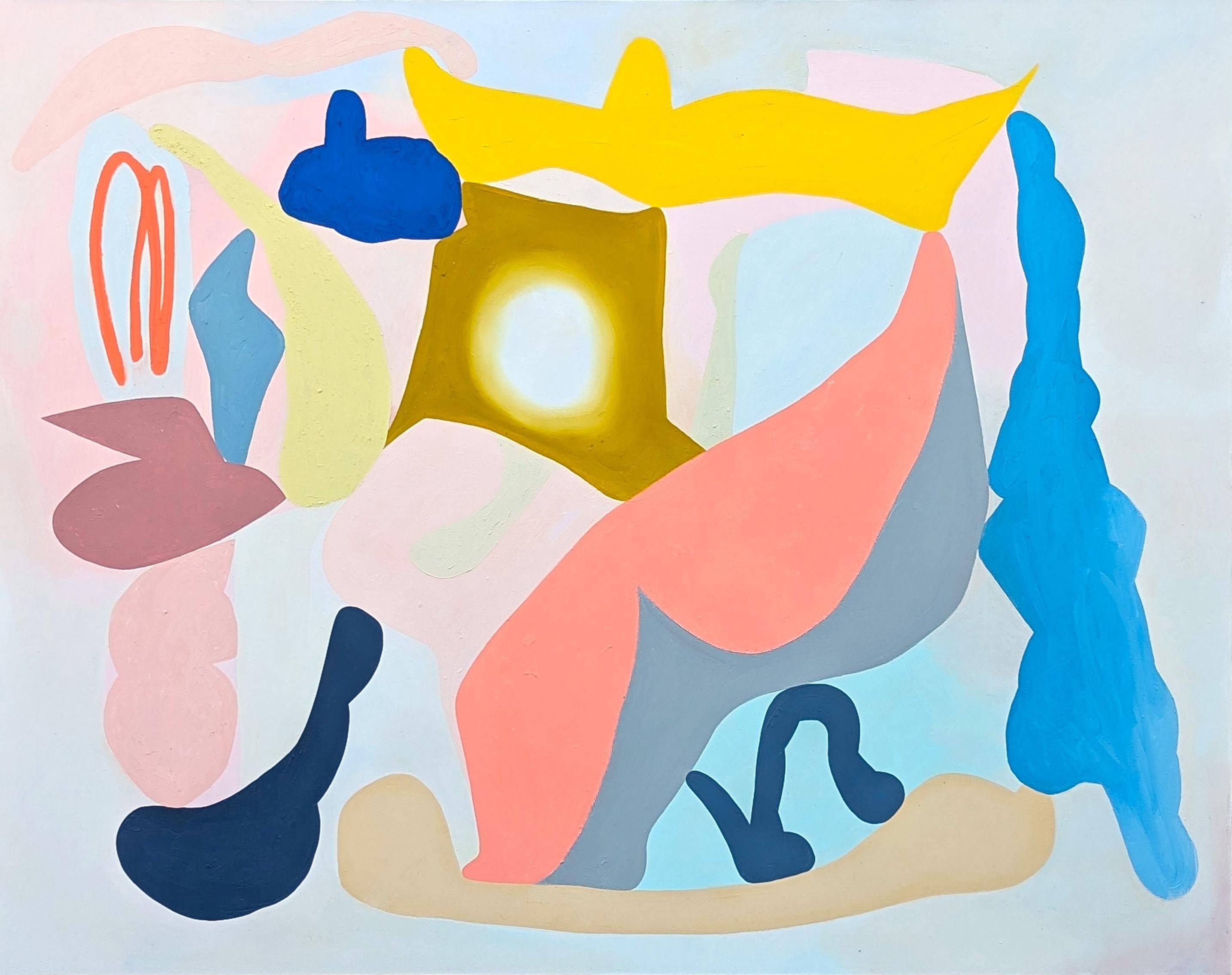 "Soft Touch" Pittura contemporanea colorata e vibrante, astratta e geometrica, con bordi rigidi