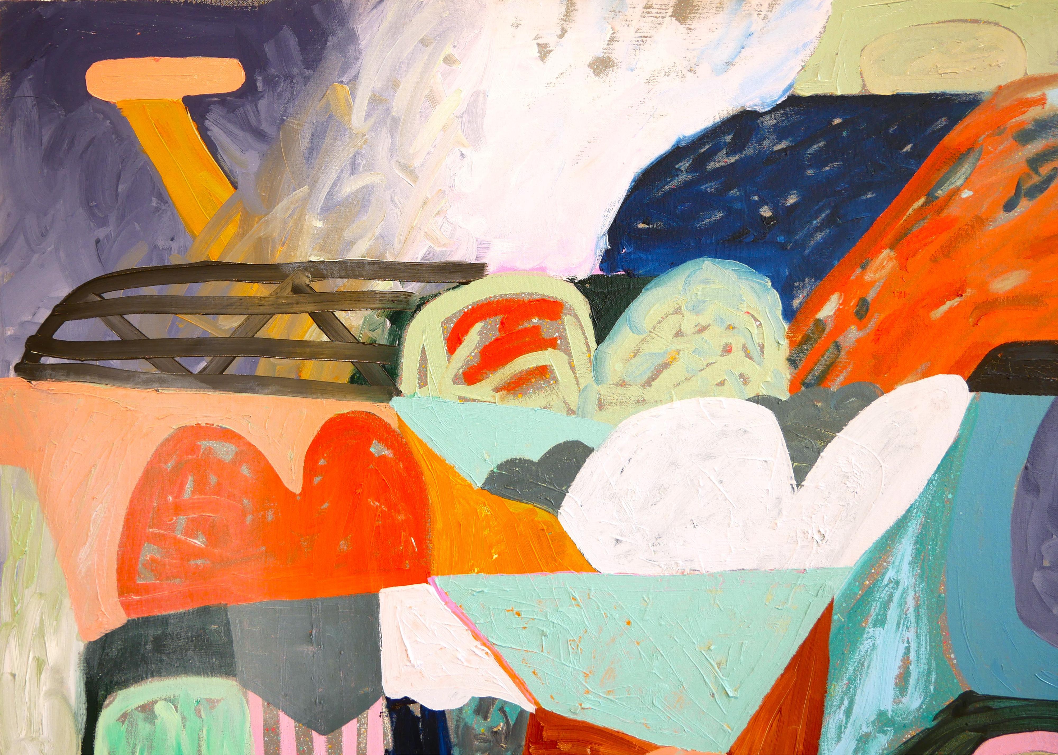 Quadro astratto contemporaneo e colorato dell'artista locale di Houston Peter Healy. Attualmente è presente nella mostra 