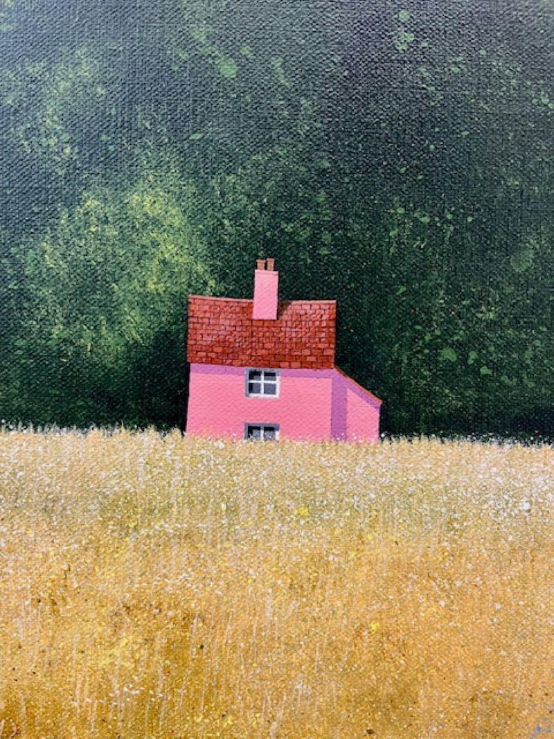 Alium Light contemporary landscape nature fields colorful - Painting by Peter Heard