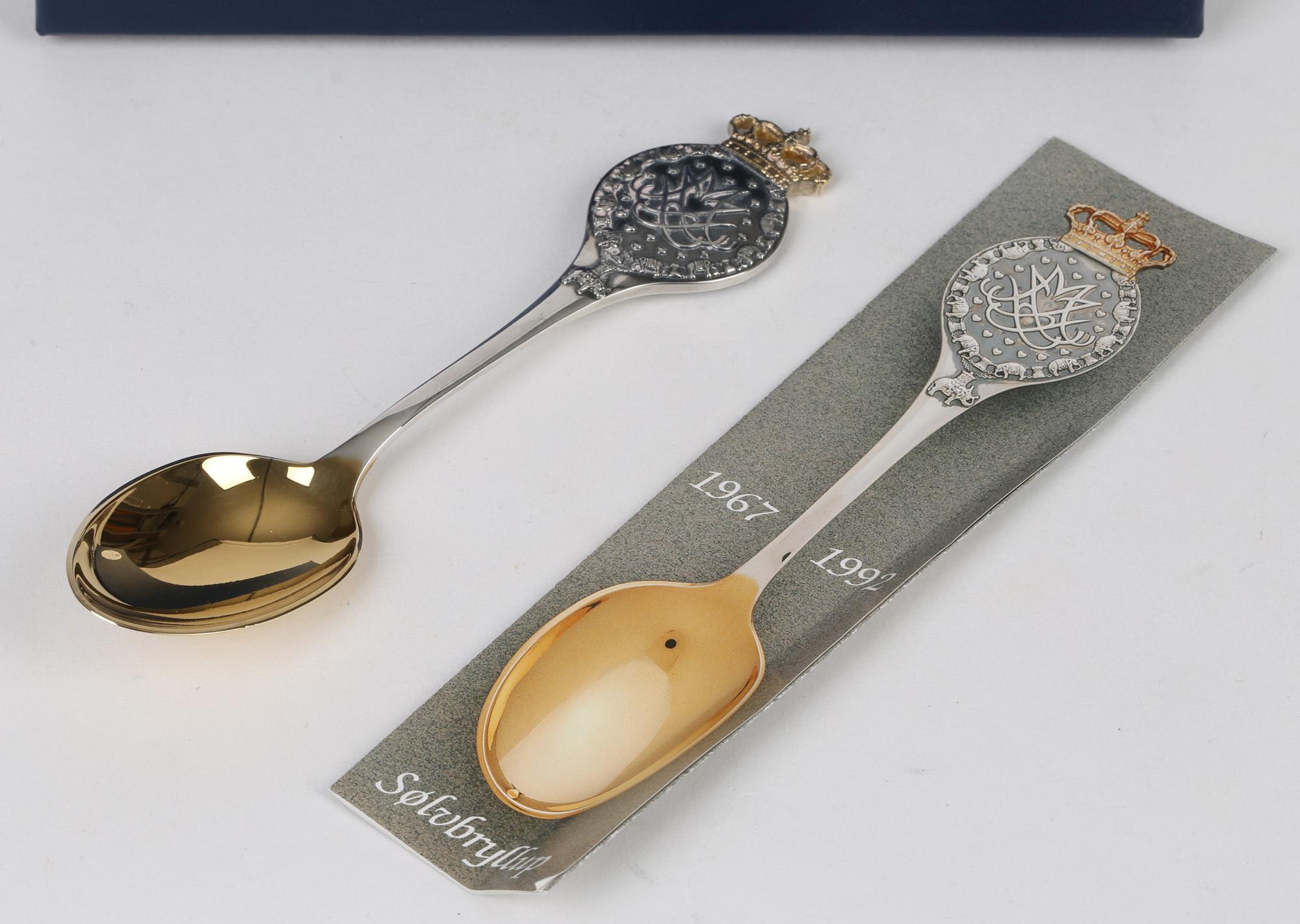Peter Hertz Danish Silver Wedding Commemorative Spoon, 1992 For Sale 3