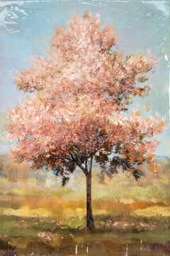 Prugna orientale - Paesaggio contemporaneo a tecnica mista, 72x48