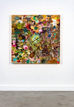Chardonneret - Peinture sur bois utilisant diverses techniques, art contemporain