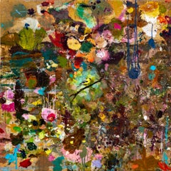 Chardonneret - Peinture sur bois utilisant diverses techniques, art contemporain