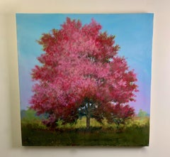 "Arbre rose 3", dipinto di Peter Hoffer (31x31in), 2026
