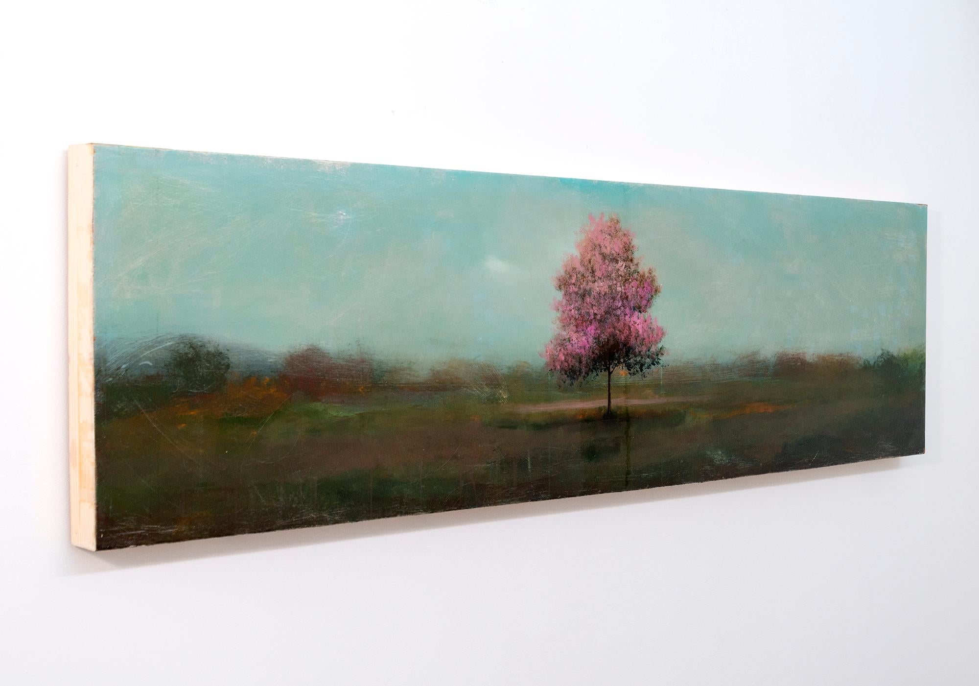 Bourgogne - contemporáneo, paisaje, árbol, acrílico y resina sobre panel en venta 3